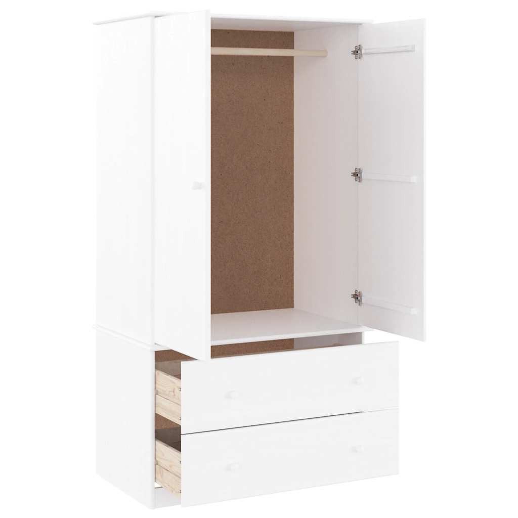 vidaXL Kleiderschrank Kleiderschrank ALTA Weiß 90x55x170 cm Massivholz Kiefer (1-St)