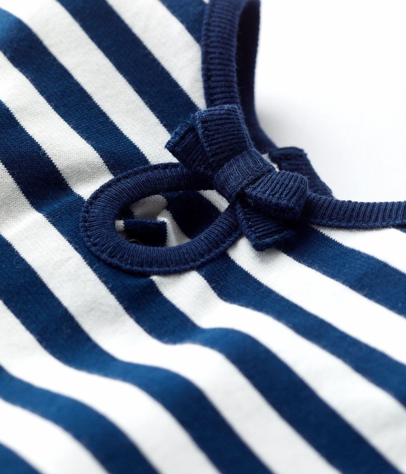 Petit Bateau A-Linien-Kleid Petit Bateau kurzärmeliges gestreiftes Baby Kleid in blau / weiß