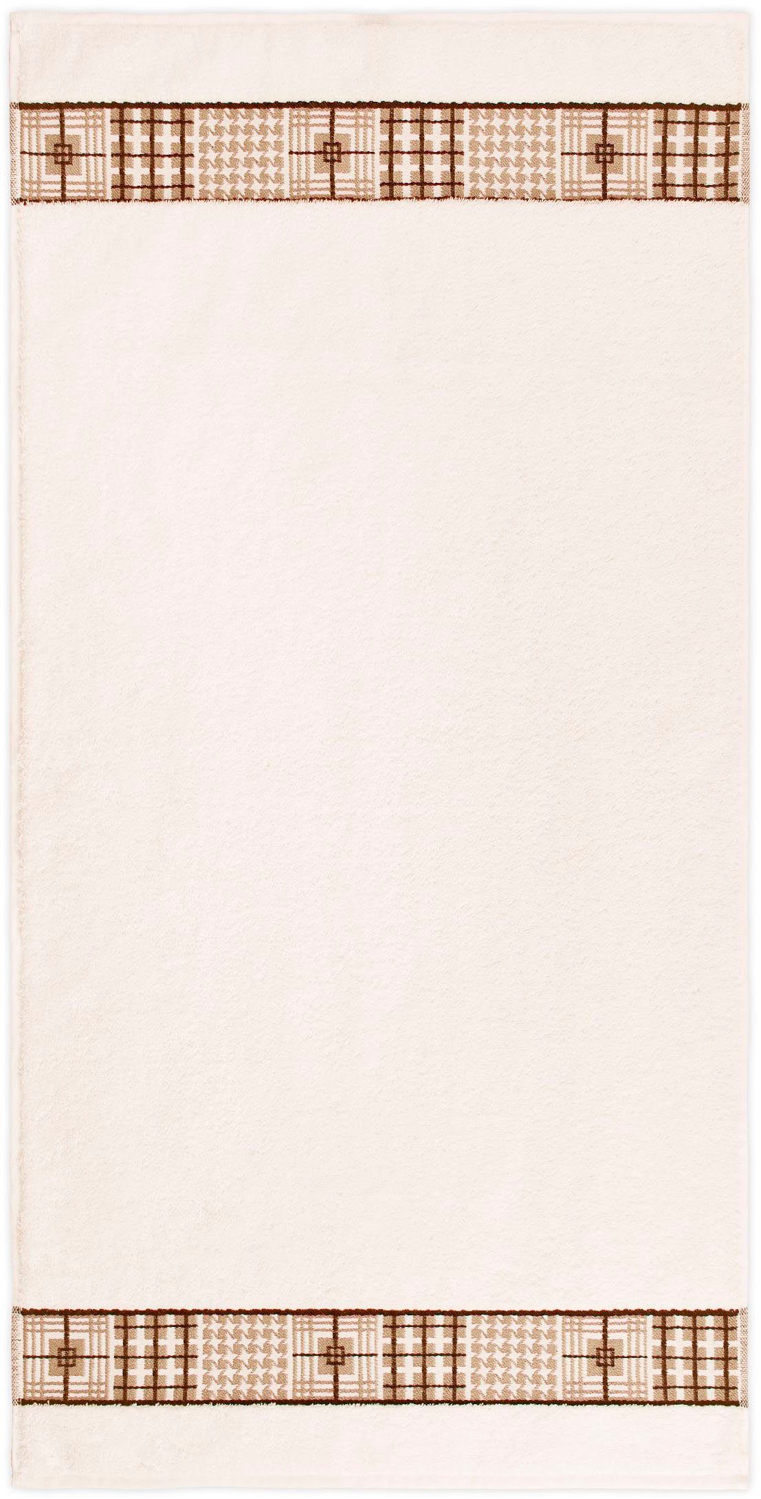 Möve for frottana Handtuch Fjord, Walkfrottee (1-St), mit tollem Uni Karo – Bild 2 von 4