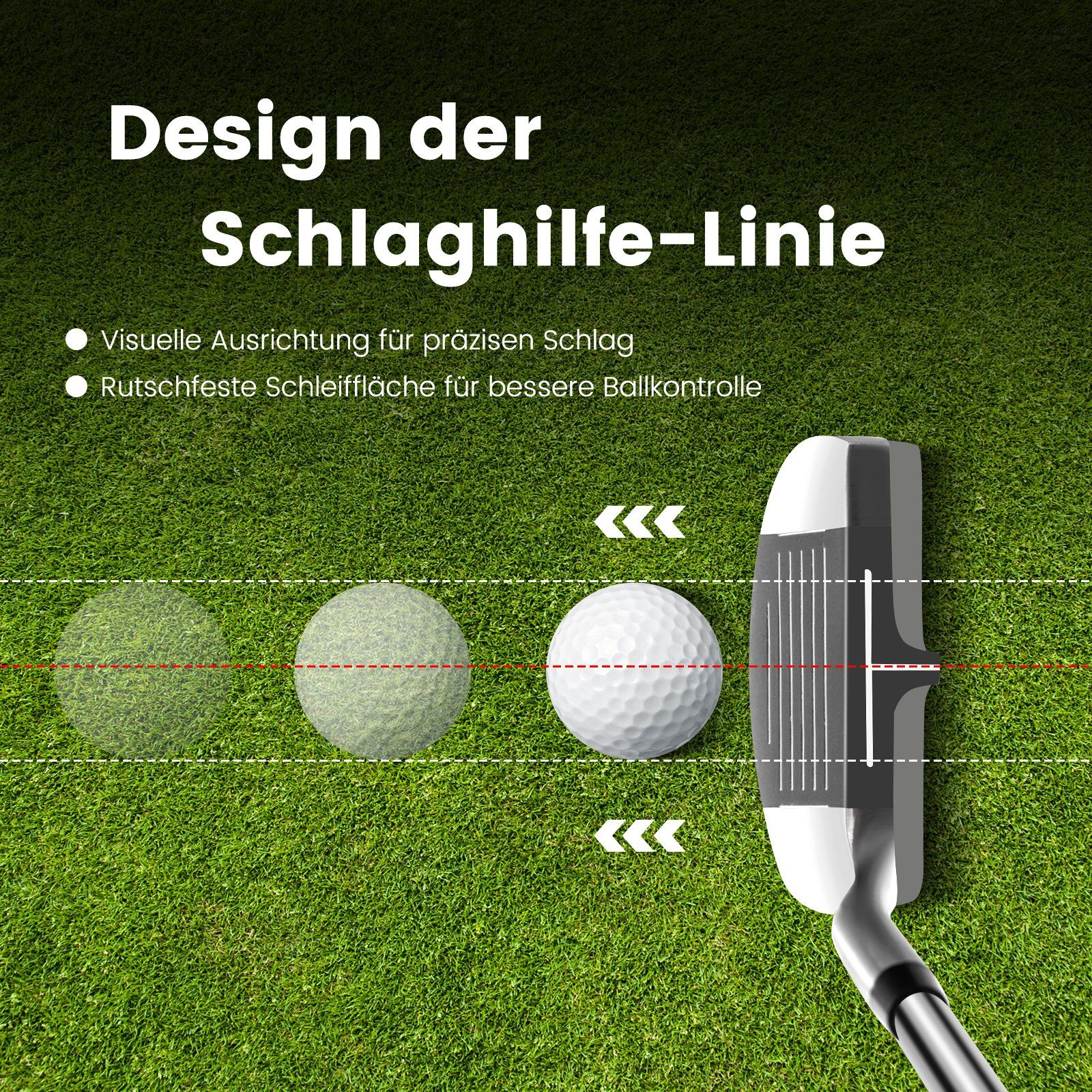 COSTWAY Wedge, Golfschläger für Rechtshänder mit Edelstahlkopf