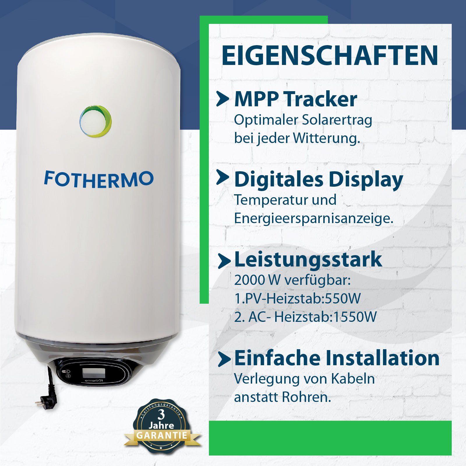 Wasserkocher Fothermo – Boiler Wasser Photovoltaik Warmwasserspeicher Campergold L Hybrid 30