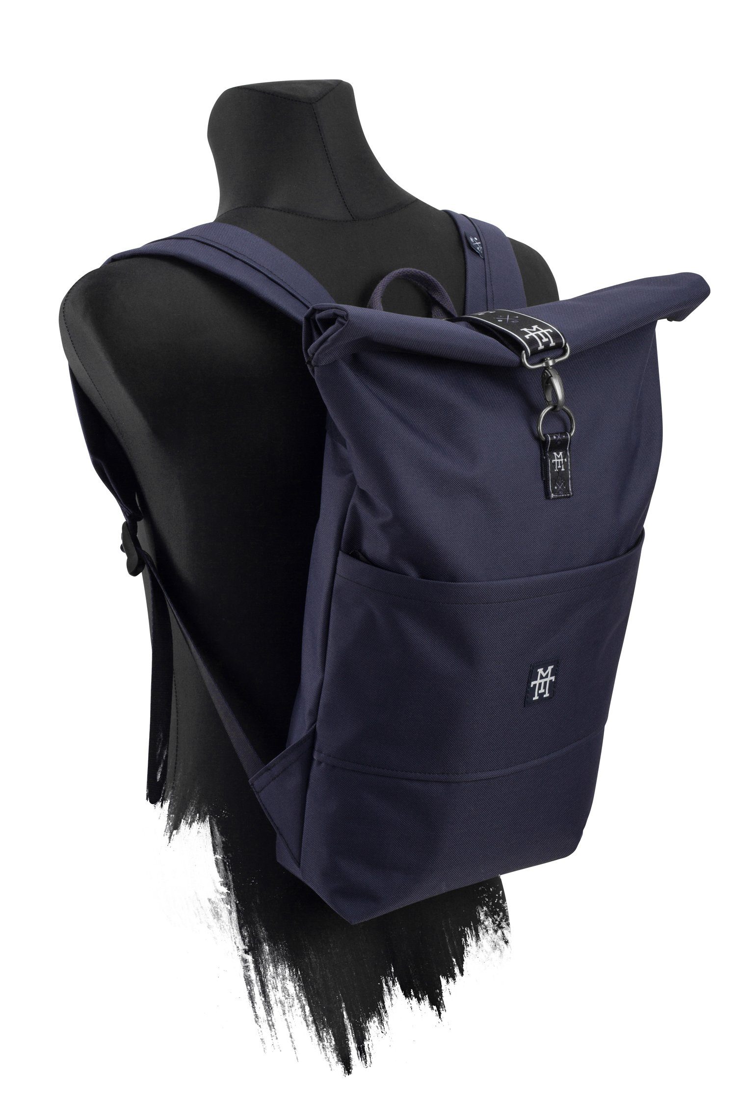Manufaktur13 Tagesrucksack Roll-Top Backpack - verstellbare Edition Navy Rucksack Rollverschluss, Gurte wasserdicht/wasserabweisend, mit Taped