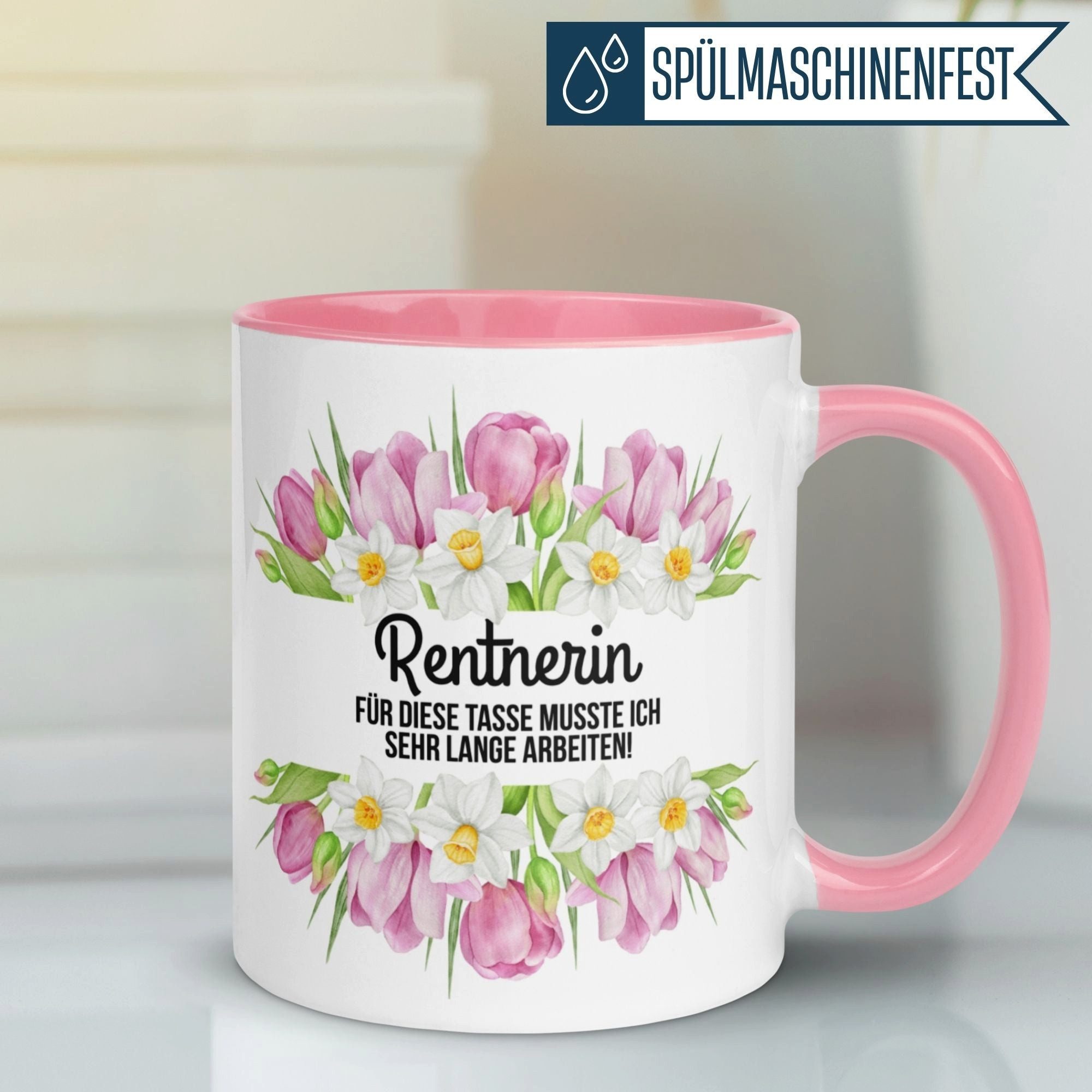 Momentals Tasse Rentnerin – Für die Tasse musste ich sehr lange arbeiten – Rente Frau, Gratis Versand · Links-&Rechtshänder · Spülmaschinenfest