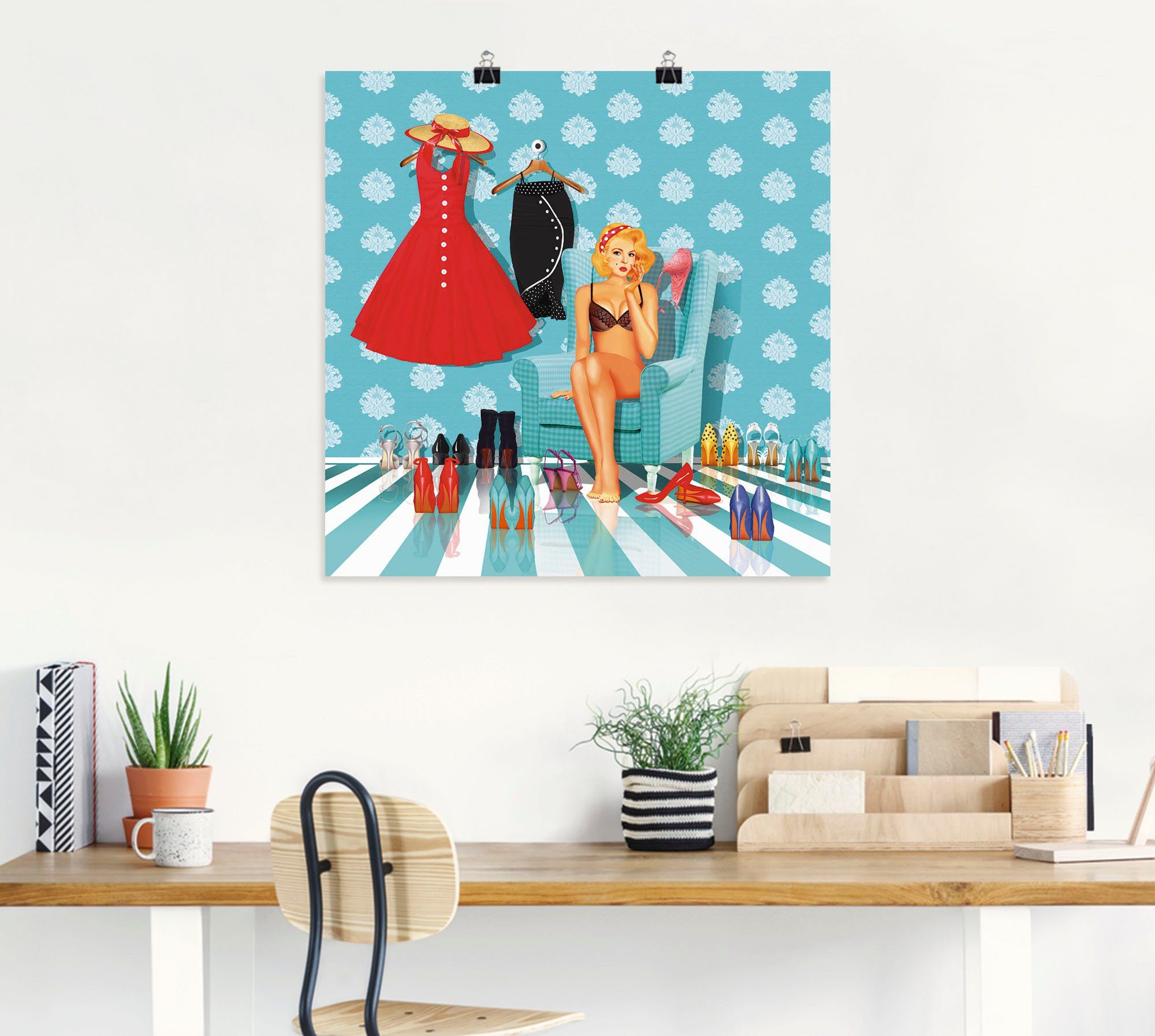 Artland Poster Ich habe nichts zum anziehen, Mode (1 St), ohne Rahmen