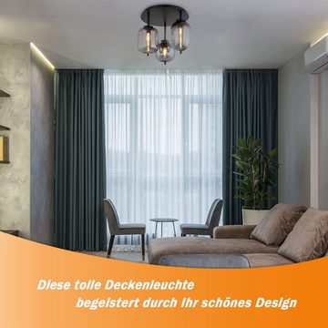 bmf-versand Deckenleuchte Deckenleuchte Wohnzimmer Deckenlampe Schlafzimmer Rauchglas mit, Pflegetuch, ohne Leuchtmittel, Lichtfarbe ist abhängig vom Leuchtmittel, Garderobe & Flur, Esszimmer, Flur, Küche, Arbeitszimmer