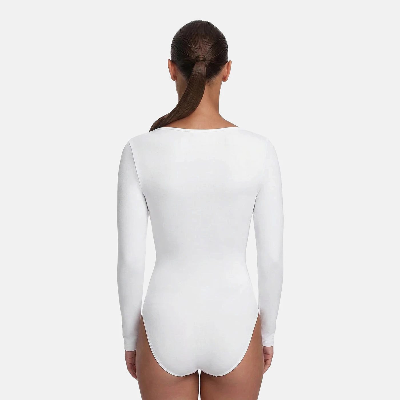 cfab Shaping-Body Bodysuit Sculpting Shapewear Longsleeve mit String-Weiß-5XL (1-tlg)