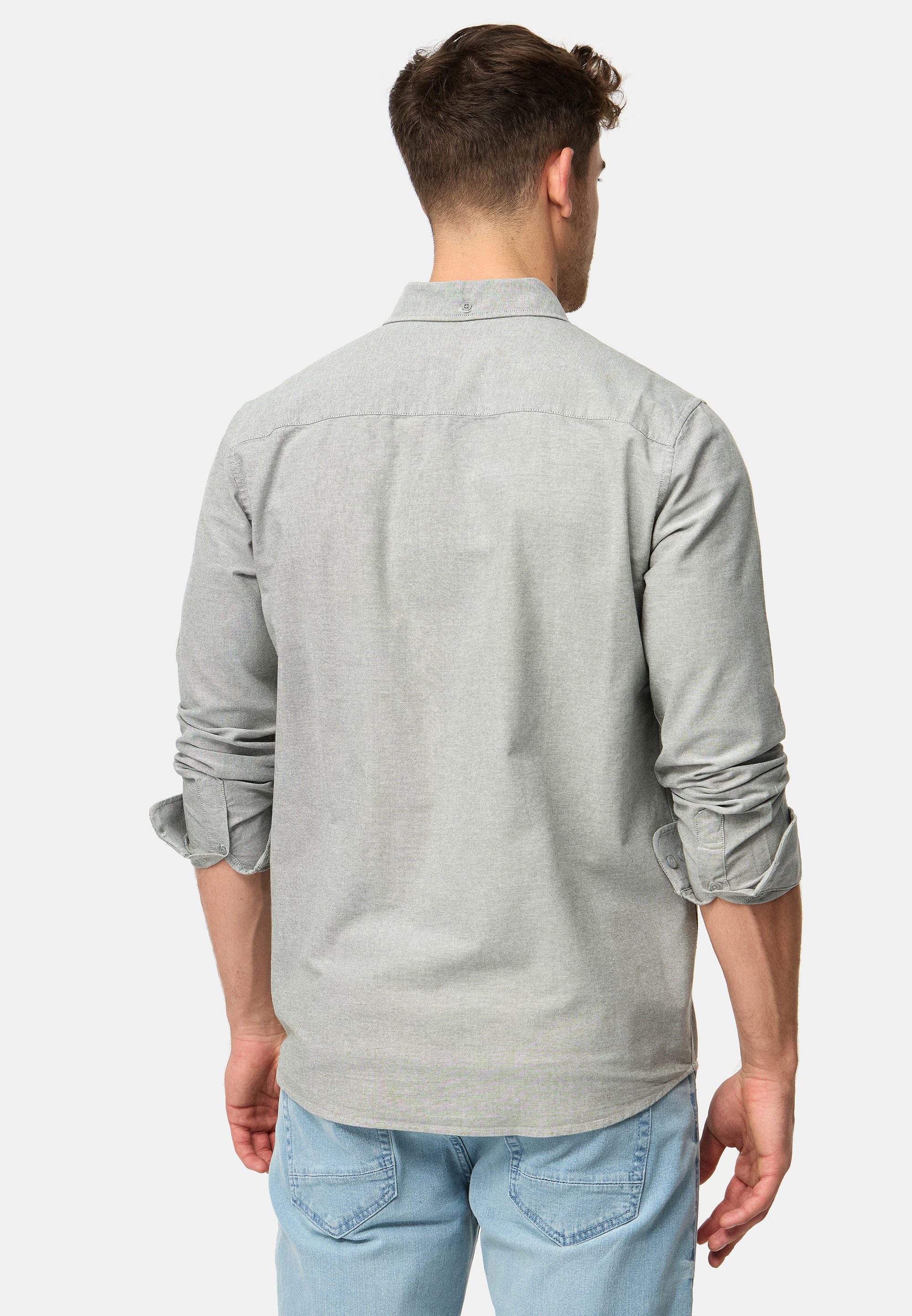 Indicode Langarmhemd Herren Kepner Herrenhemd Langarm mit Button-Down-Kragen und Brusttasche