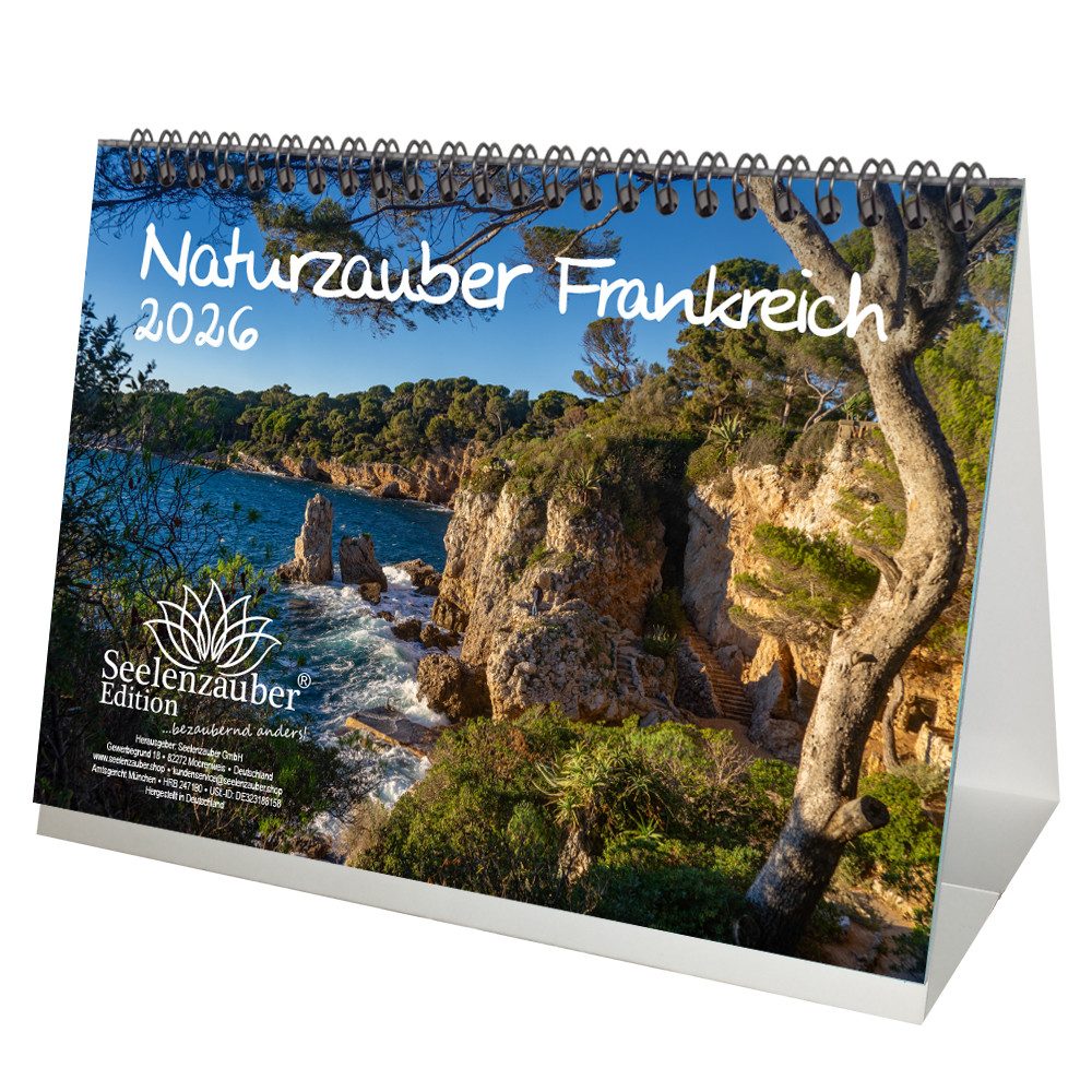 Seelenzauber Tischkalender Naturzauber Frankreich DIN A5 Tischkalender für 2026 Urlaub Landschaft