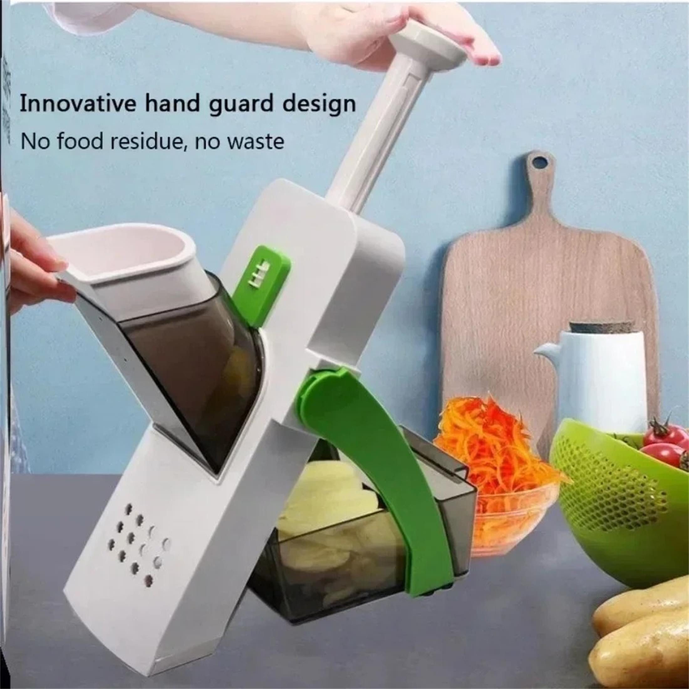 Luckice Gemüseschneider Multifunktionaler Gemüseschneider, manuell, für Salat, Kartoffeln, Pommes & Käse, Küchenhelfer – Bild 4 von 5