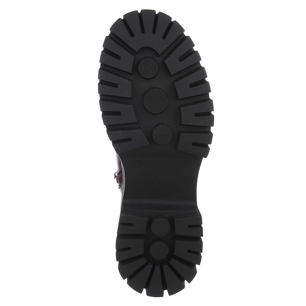 Ital-Design Stylische Damen Boots mit erhöhtem Absatz und Komfort Plateaustiefelette (90598549) Blockabsatz Stiefeletten in Weinrot