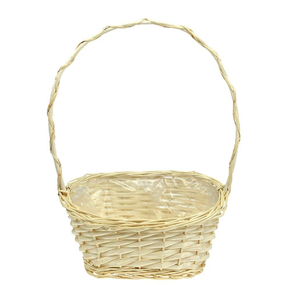Viana Dekokorb Präsentkorb Weide 30x23cm Hell mit Kunststofffolie ideal für