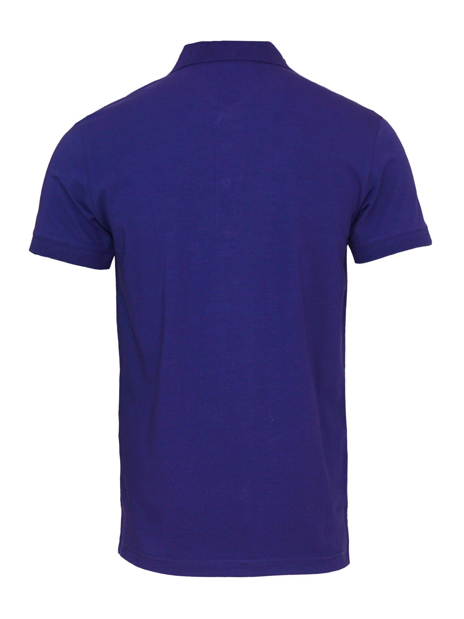 (1-tlg) Poloshirt Essential Emporio Shirt Baumwollstretch Armani mit Poloshirt blau aus