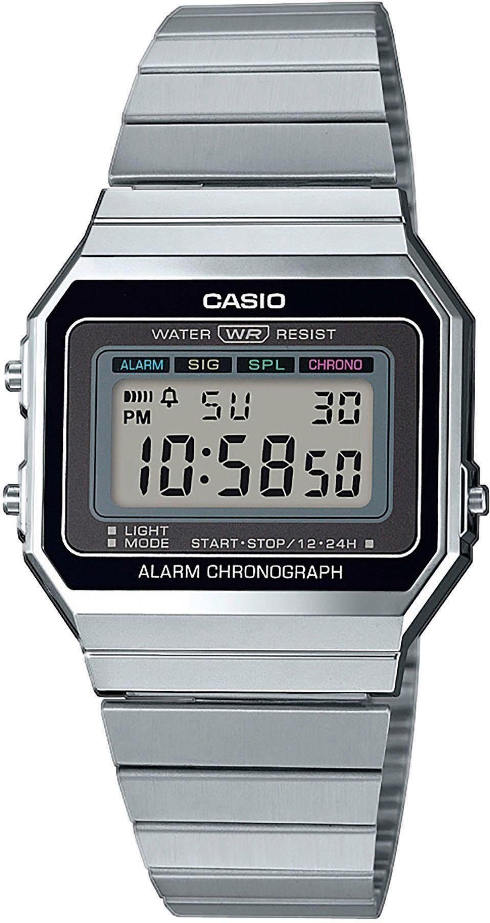 CASIO VINTAGE Chronograph A700WEV-7AEF, Quarzuhr, Armbanduhr,Damenuhr,Herrenuhr,Digitaluhr, Edelstahlarmband