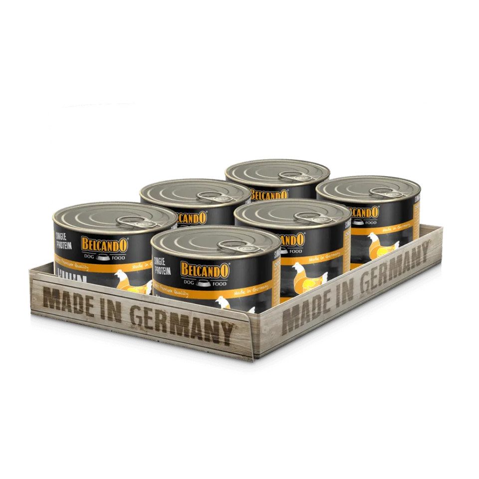 Belcando Single Protein Huhn - hochwertiges, sortenreines Nassfutter 6x200g, Nassfutter für: Hunde