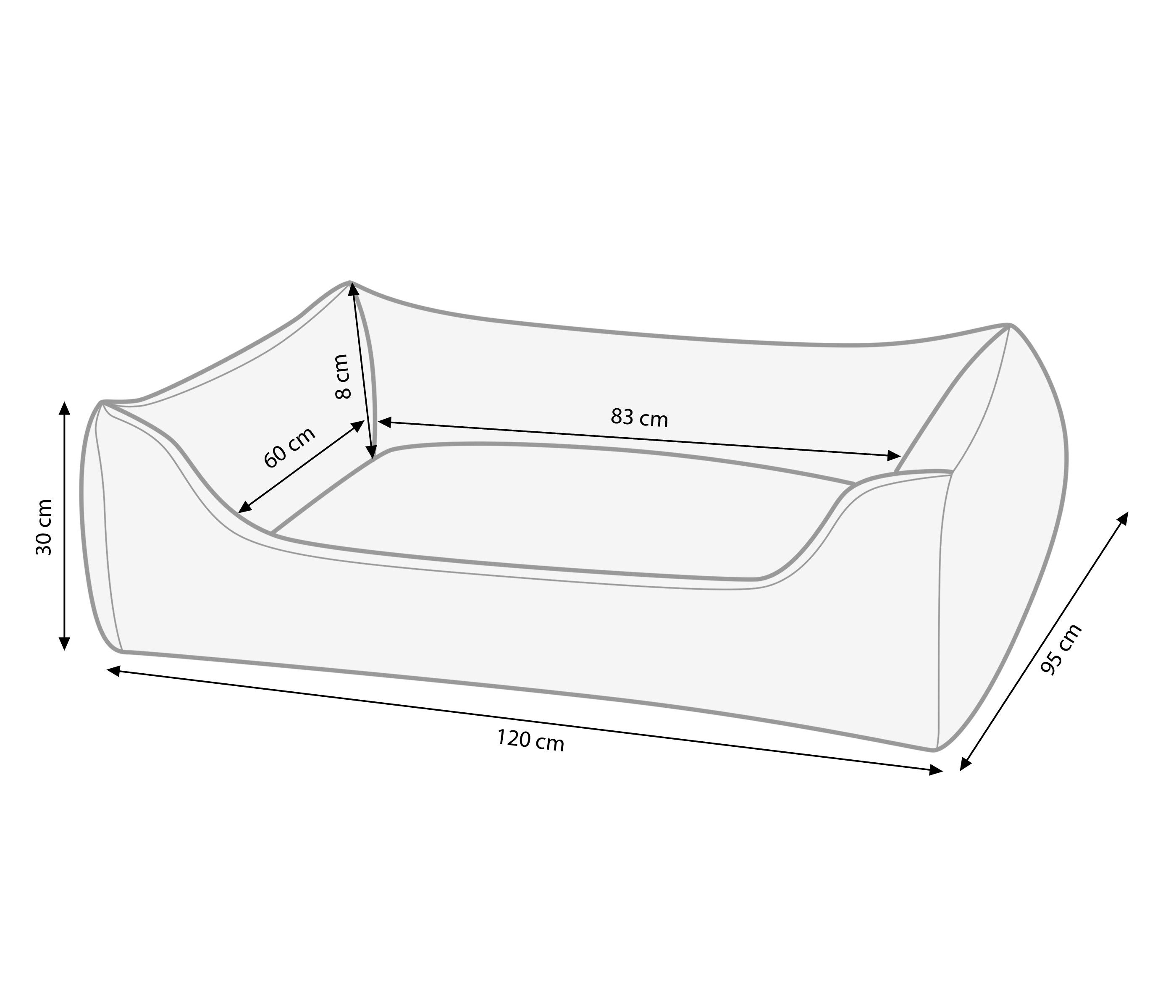 Dehner Tierbett Lieblinge Kuschelbett Emma, eckig, Kunstleder, versch. Farben / Größen, robust, langlebiges Hundebett / Katzenbett, einfache Reinigung