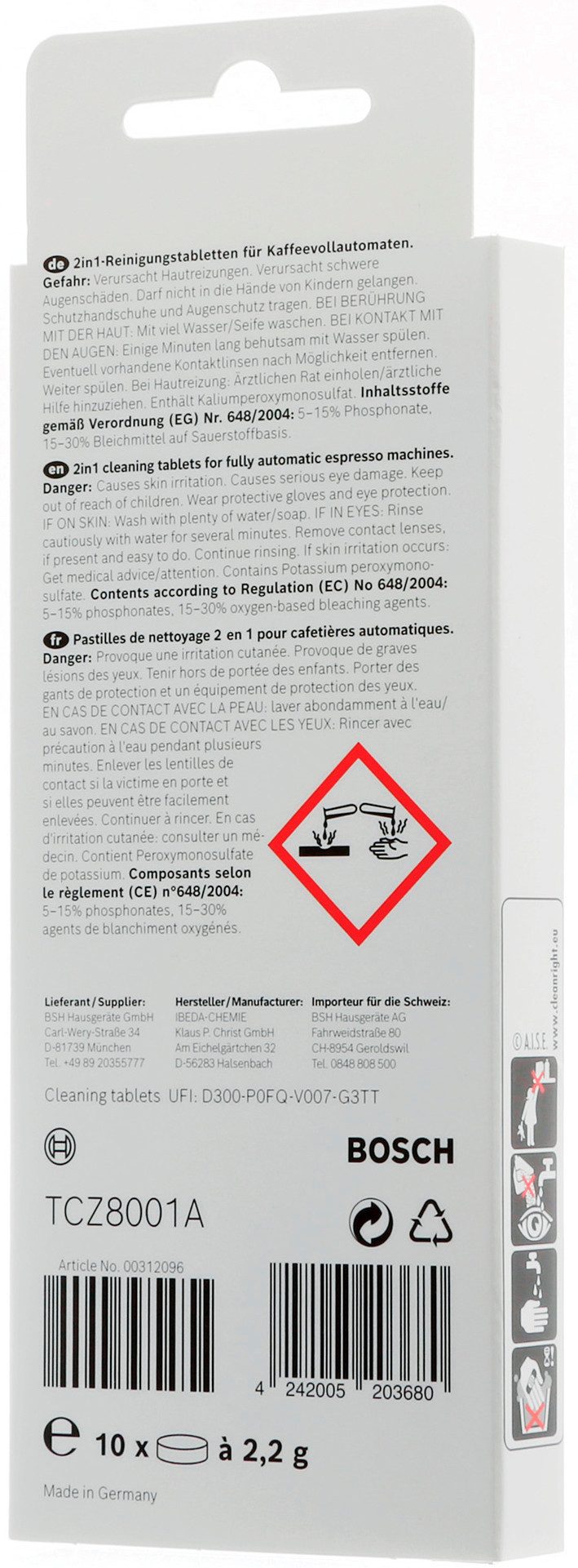 BOSCH TCZ8001A Reinigungstabletten (für Bosch Kaffeevollautomaten)