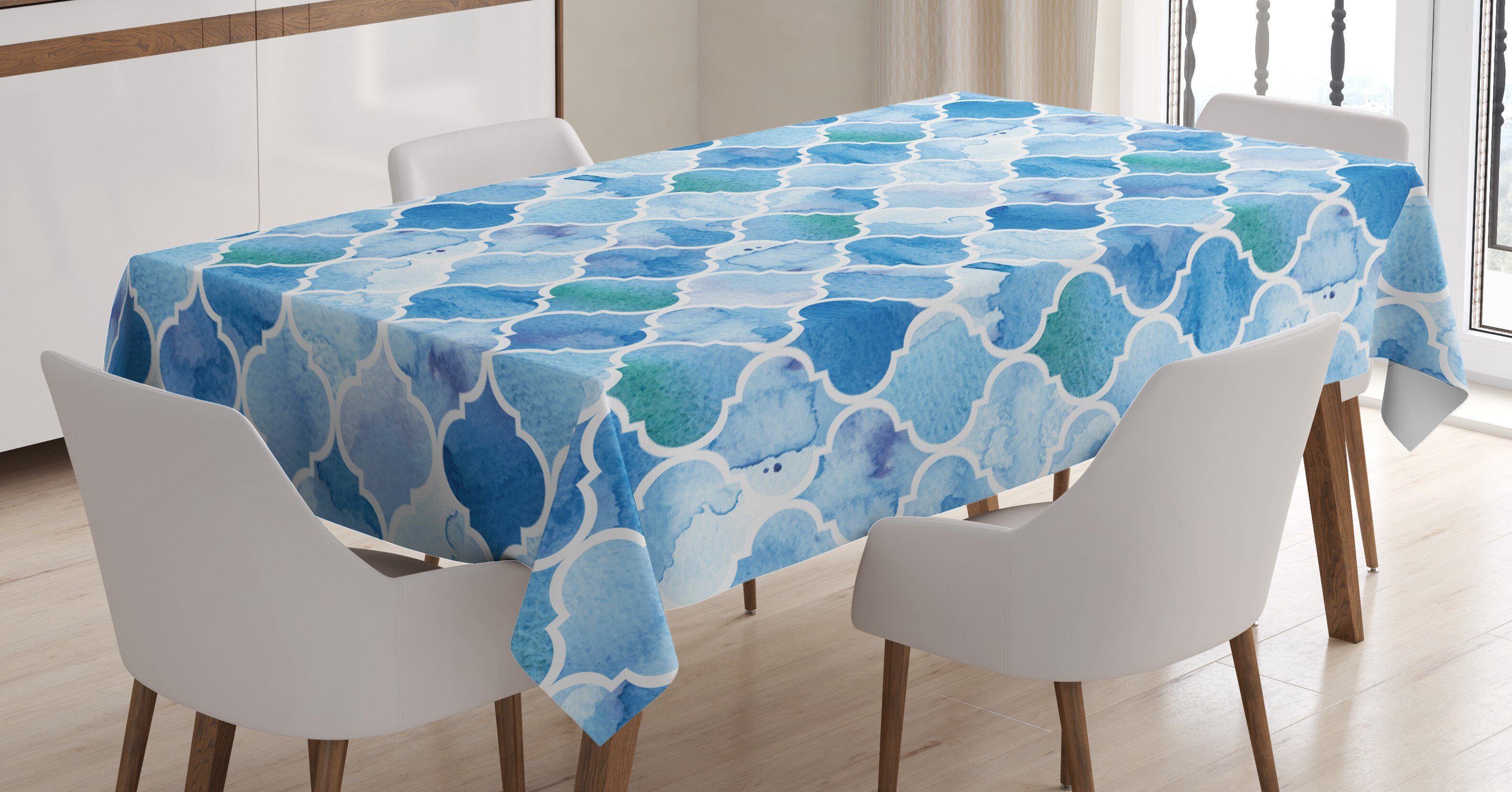 Abakuhaus Tischdecke Farbfest Waschbar Für den Außen Bereich geeignet Klare Farben, marokkanisch Mosaik-Muster