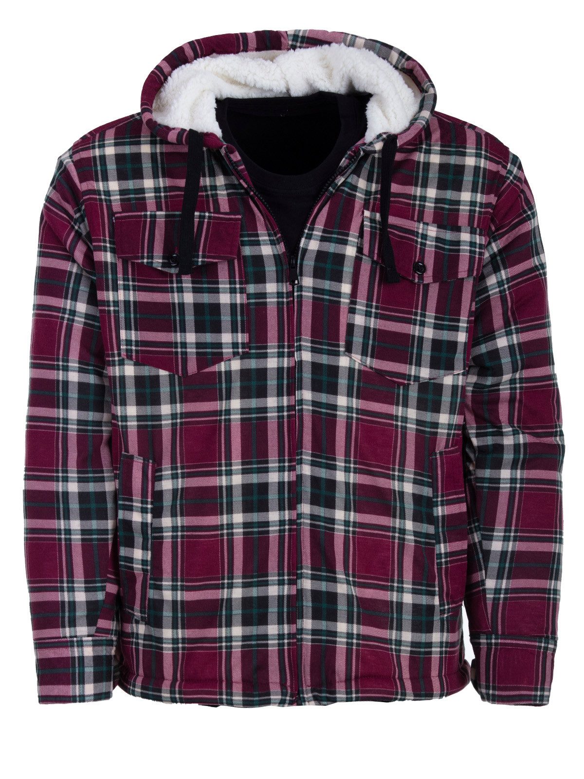 Heren thermohemd capuchon werkjas thermojas hoodie geruit maat M-3XL