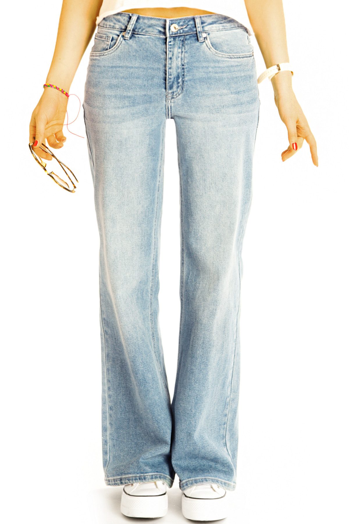 be styled Boyfriend-Jeans Boyfriend Jeans Hose Baggy Loose Fit Medium Waist - Damen - j32k mit Stretchanteil