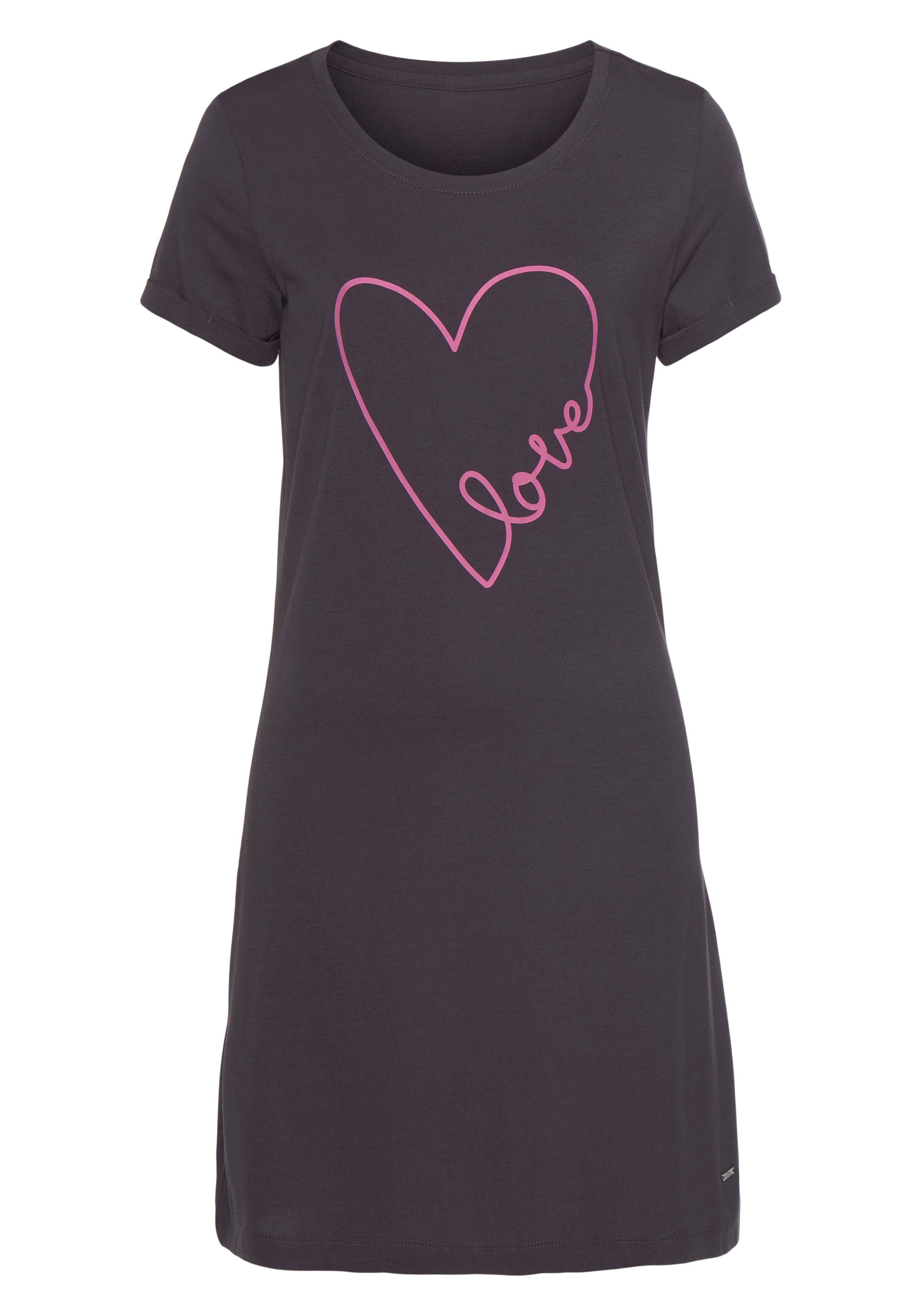 Vivance Dreams Bigshirt mit Herzchendruck günstig online kaufen