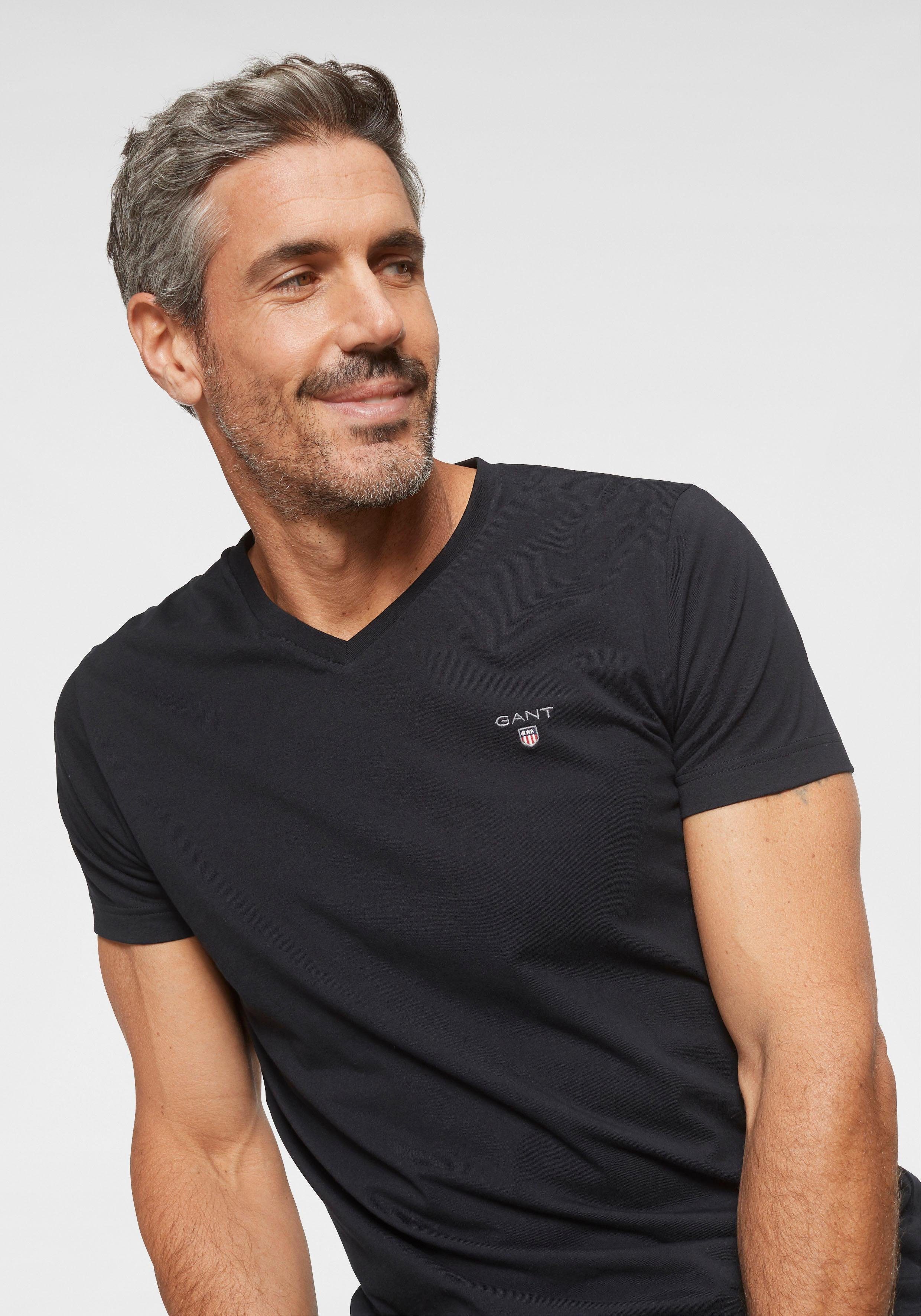 V-Shirt mit Gant Blende black