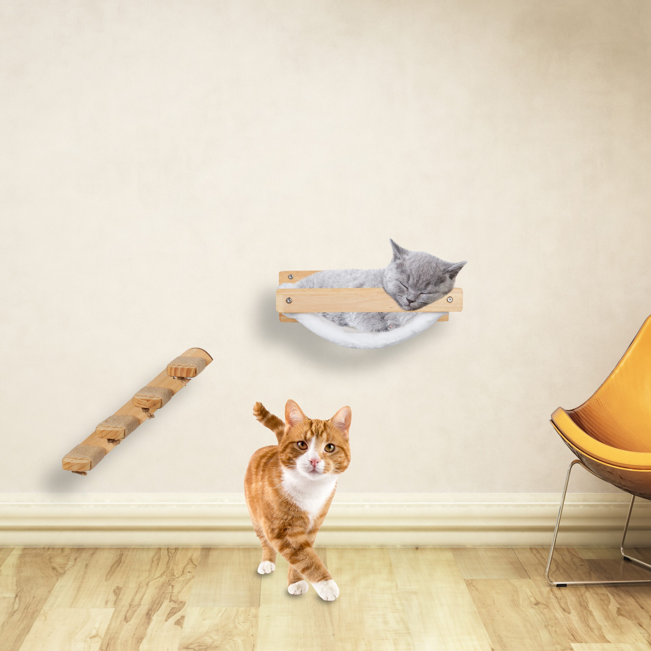 relaxdays Katzen-Hängematte Katzenhängematte Wand, Polyester