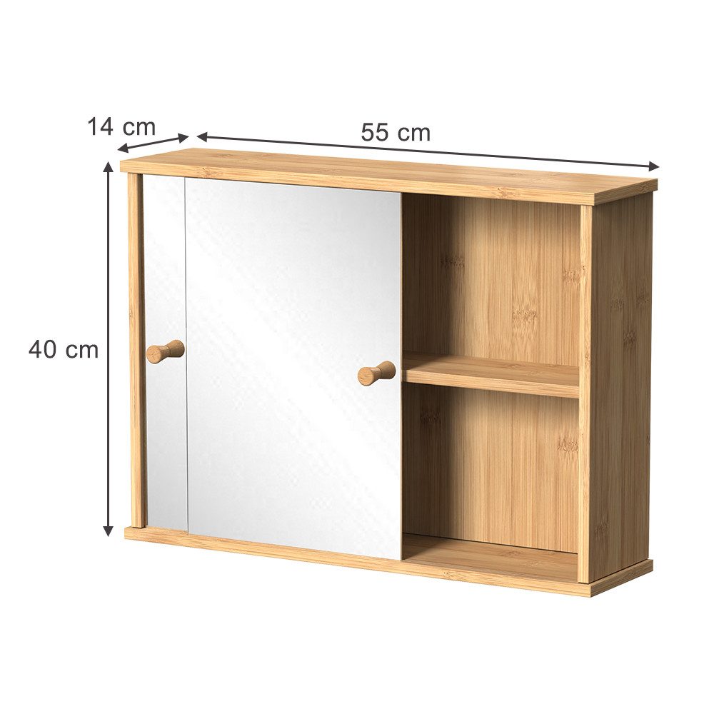 Vicco Badezimmerspiegelschrank Mireo, Bambus, 55 x günstig online kaufen