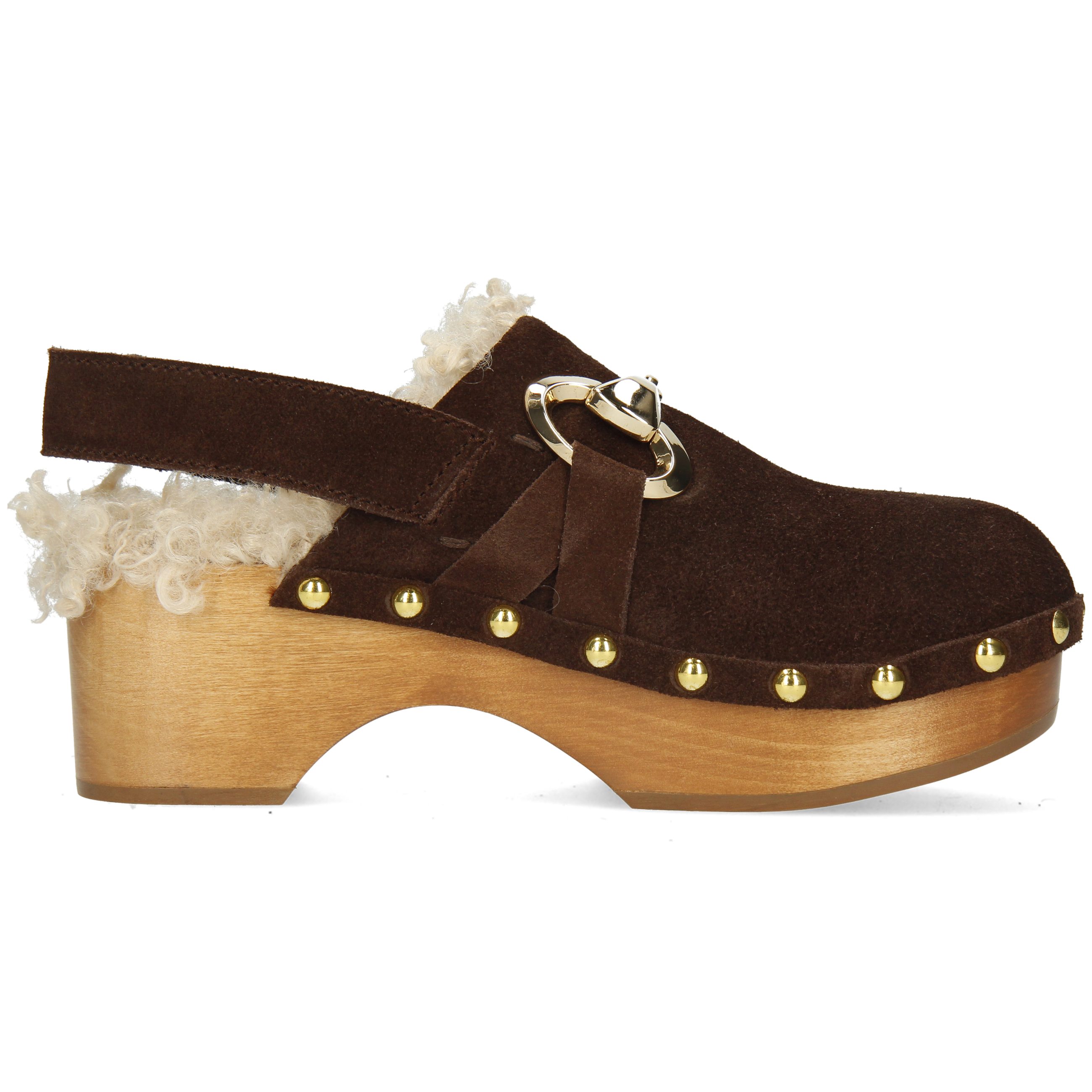 Melvin & Hamilton Flora 1 Leder-Fellschuhe für Damen Clog Block-Absatz, Echtes Leder