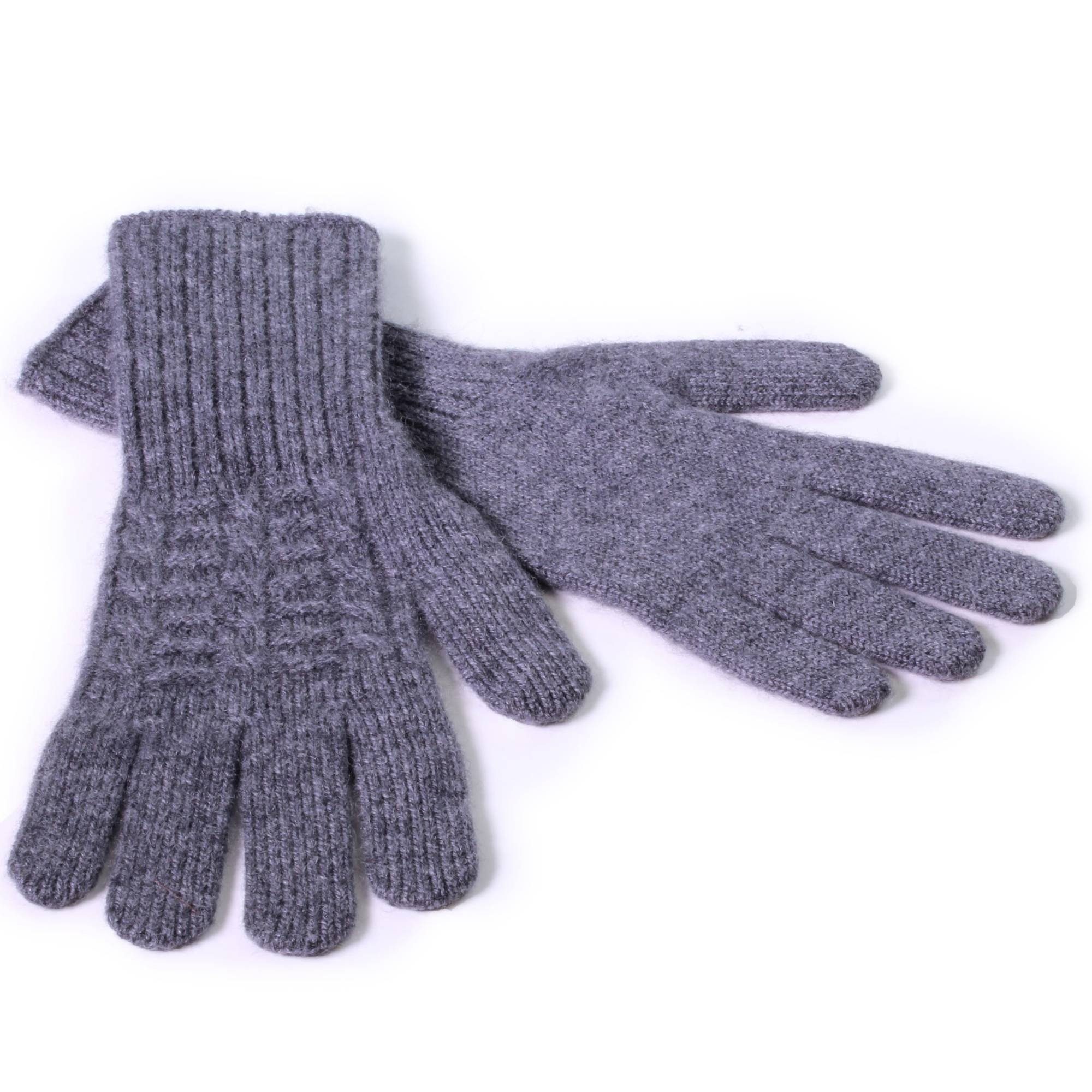 DamenAnthrazit Strickhandschuhe Handschuhe Kaschmir 100% Tumelo