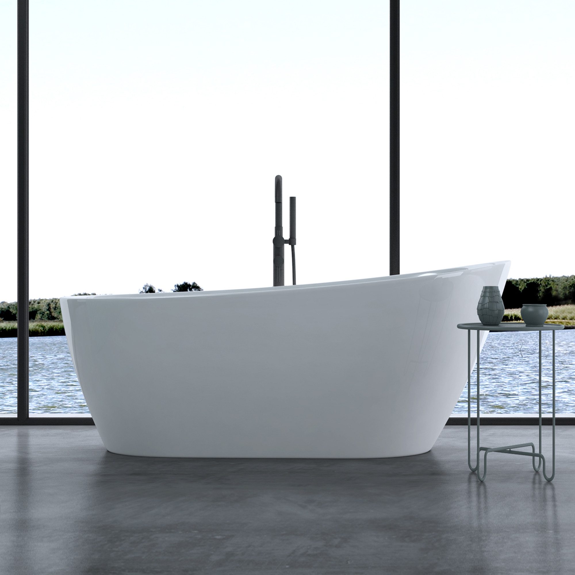 doporro Badewanne Design-Badewanne Freistehend inkl. Ablaufgarnitur günstig online kaufen