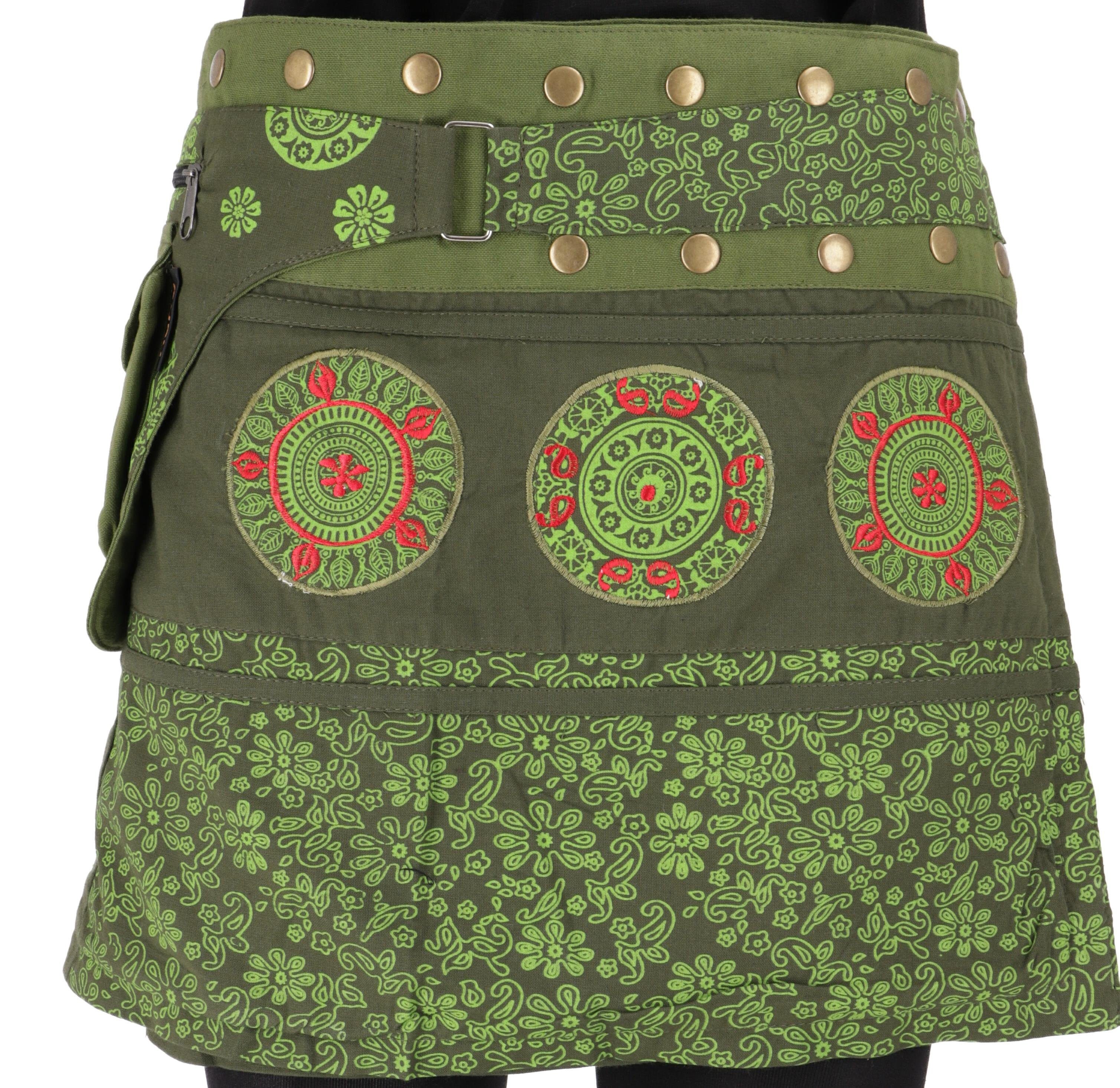 Guru-Shop Minirock Wickelrock, kurzer Rock, Cacheur, Mandala.. alternative Bekleidung