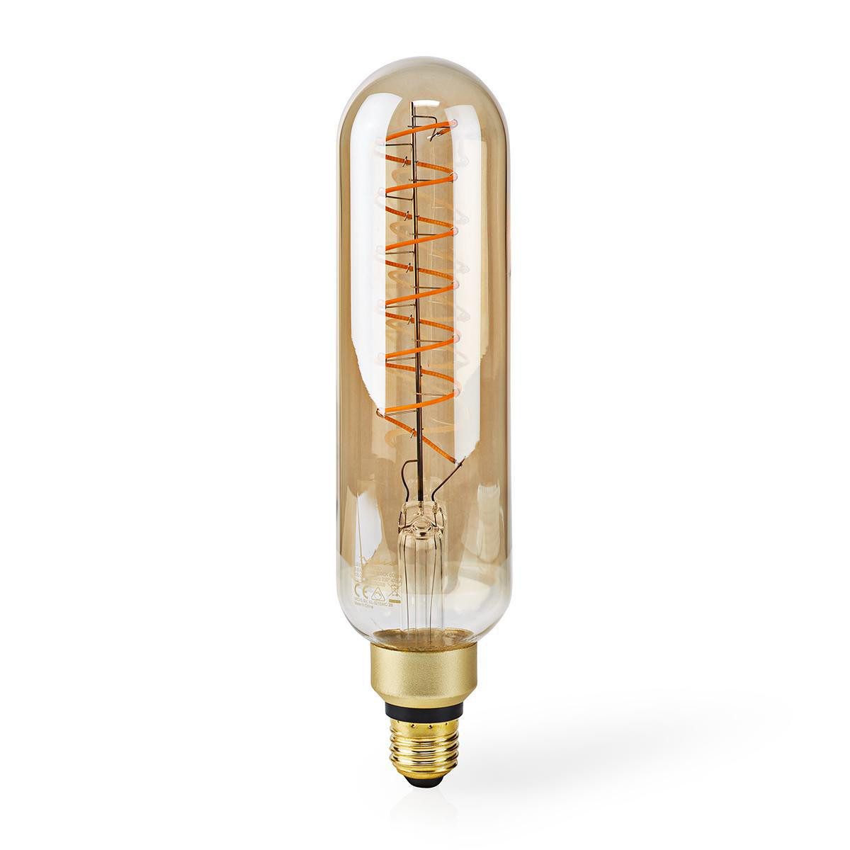 Nedis Smarte LED-Leuchte LBSDE27T65GD, LED-Filamentlampe, dimmbares Licht, Goldfinish im Retro-Stil zuhause, Mit Gold Finish, LED-Filamentlampe, dimmbares Licht, Goldfinish im Retro-Stil zuhause