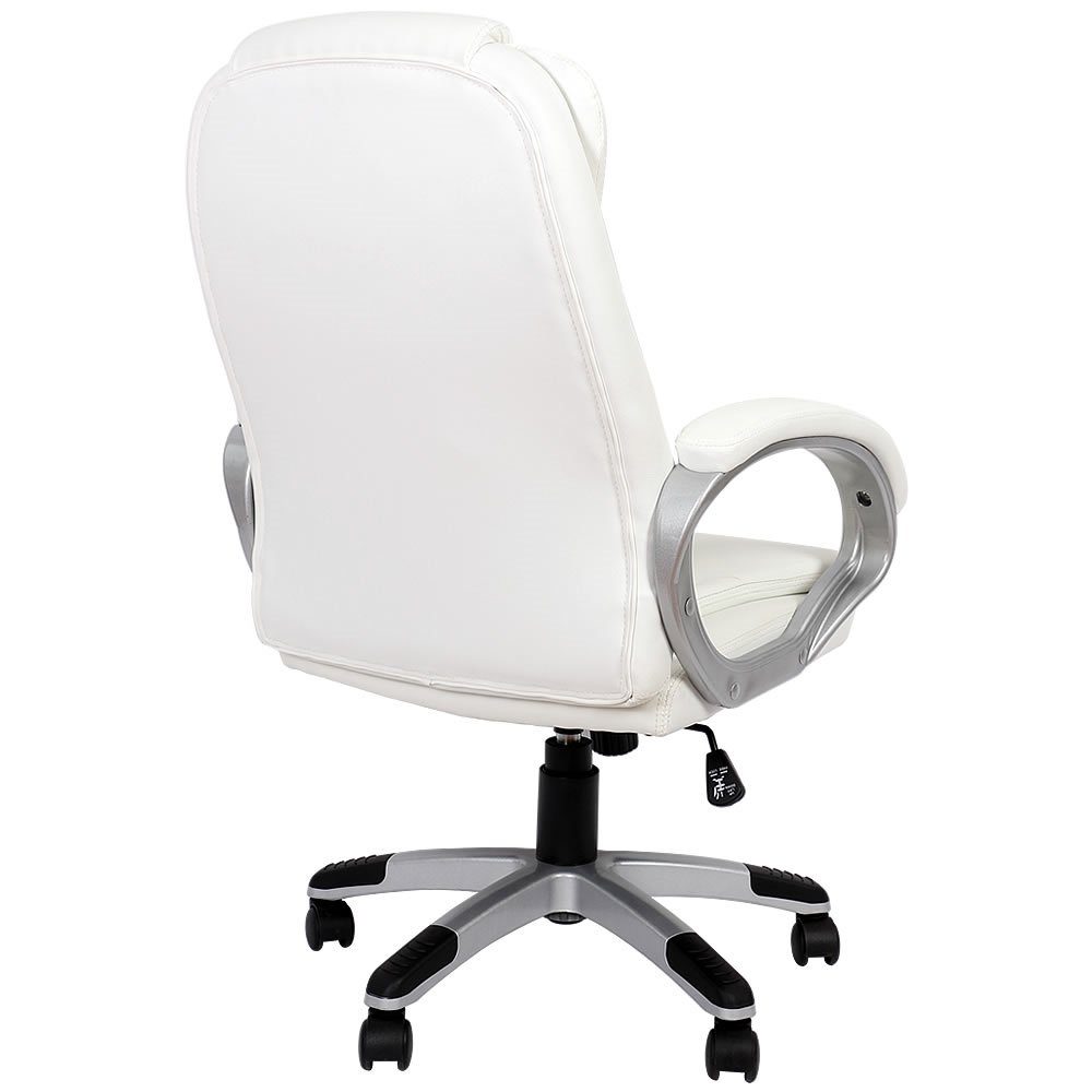 Mucola Schreibtischstuhl Chefsessel Bürostuhl Stuhl Schreibtischstuhl Drehstuhl Kopfstütze KG integrierter Weiß Rückenlehne weiß mit Gaming | (Stück), 120