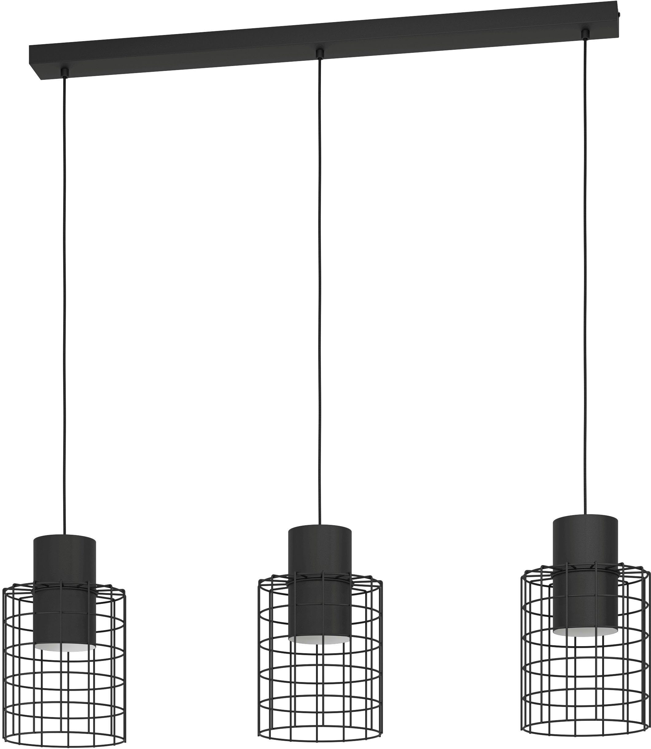 EGLO Hängeleuchte MILLIGAN, Leuchtmittel wechselbar, ohne Leuchtmittel, Hängeleuchte in schwarz und weiß aus Stahl - exkl. E27 - 40W | Pendelleuchten