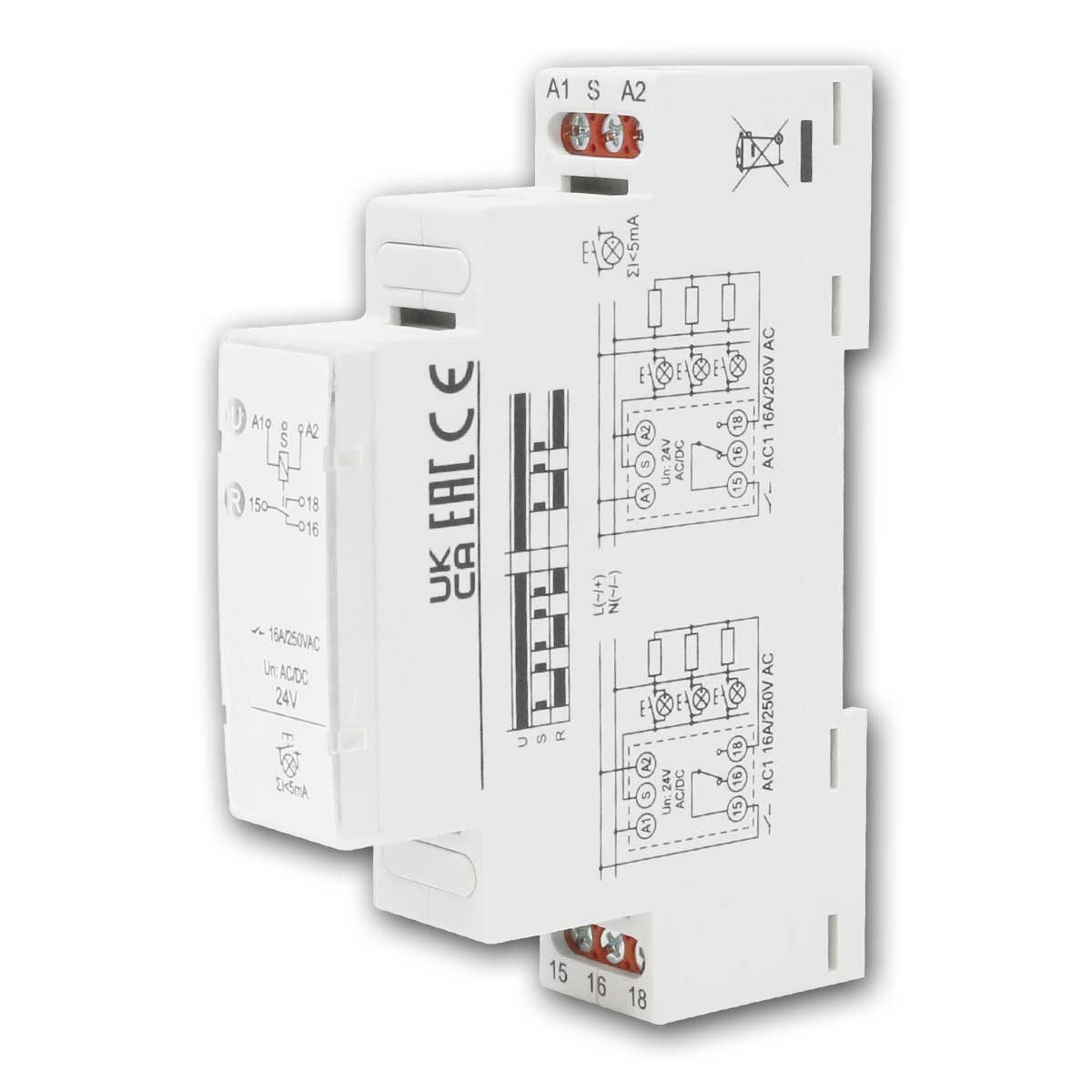 world-trading-net Relais-Modul Installationsrelais mit Selbsthaltung, 24 VAC/DC