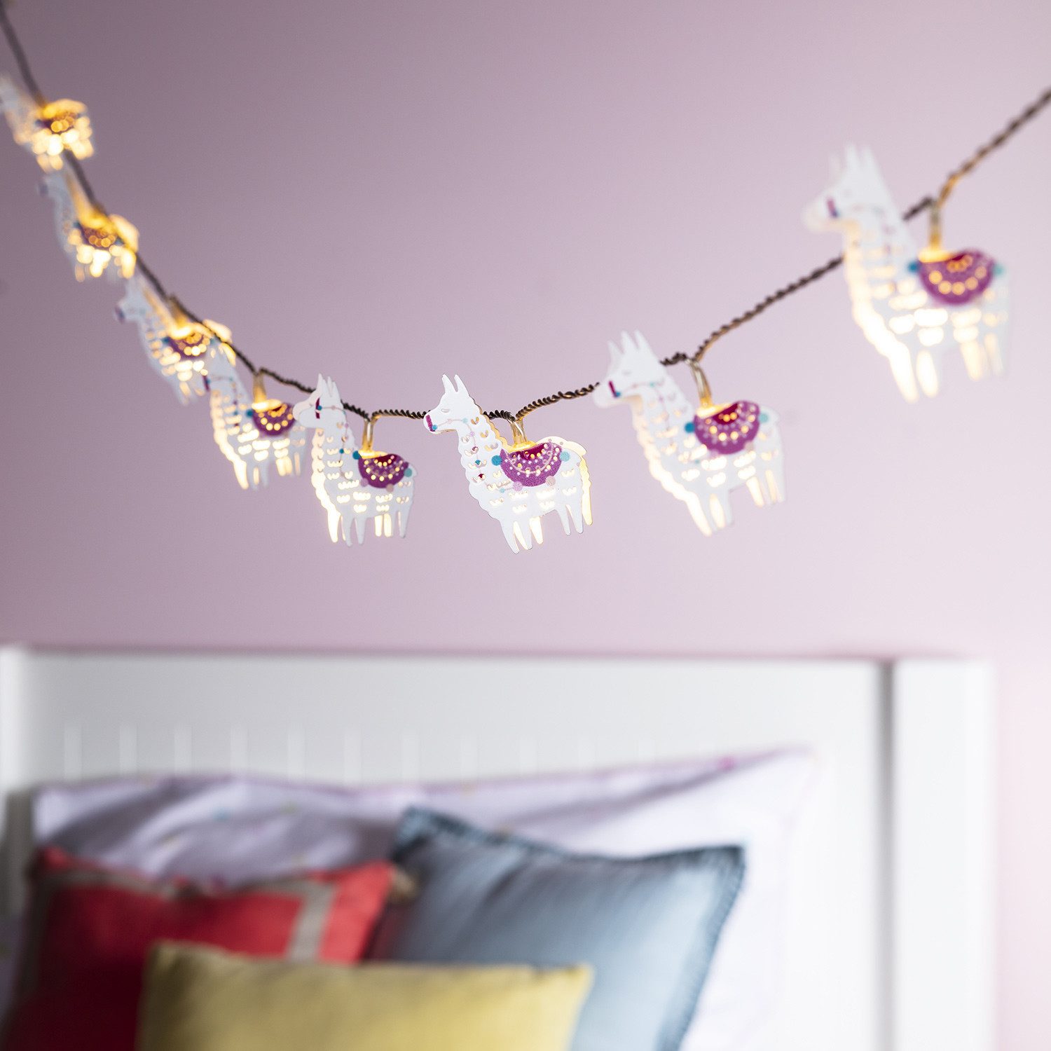 Lights4fun LED-Lichterkette 10er Lama Lichterkette Kinderzimmer – Bild 2 von 2