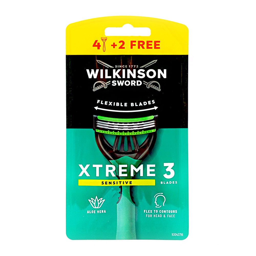 Wilkinson Rasierklingen Wilkinson Xtreme 3 Sensitive Einwegrasierer, 6er Pack