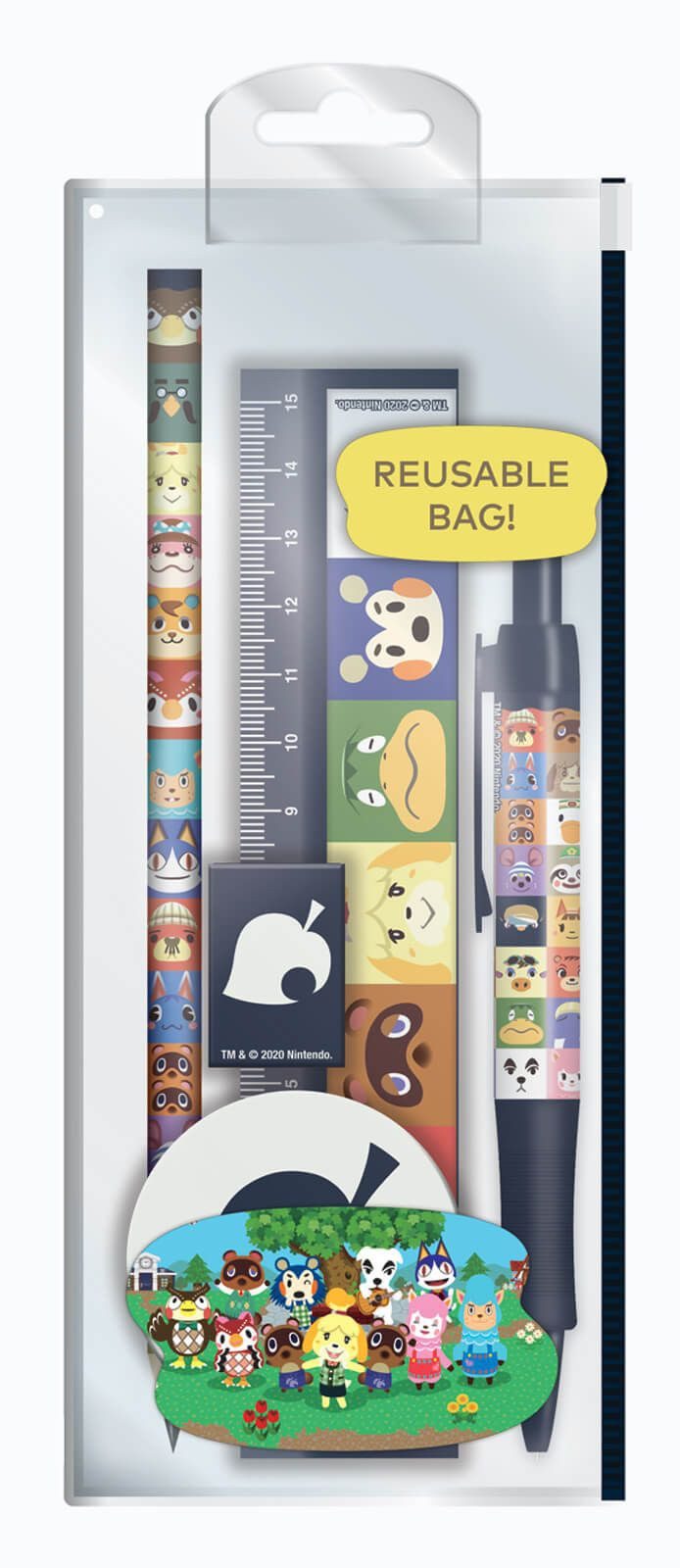 Schlüsselanhänger Schreibwaren-Set Animal Crossing - Villager Squares Künstlerbedarf