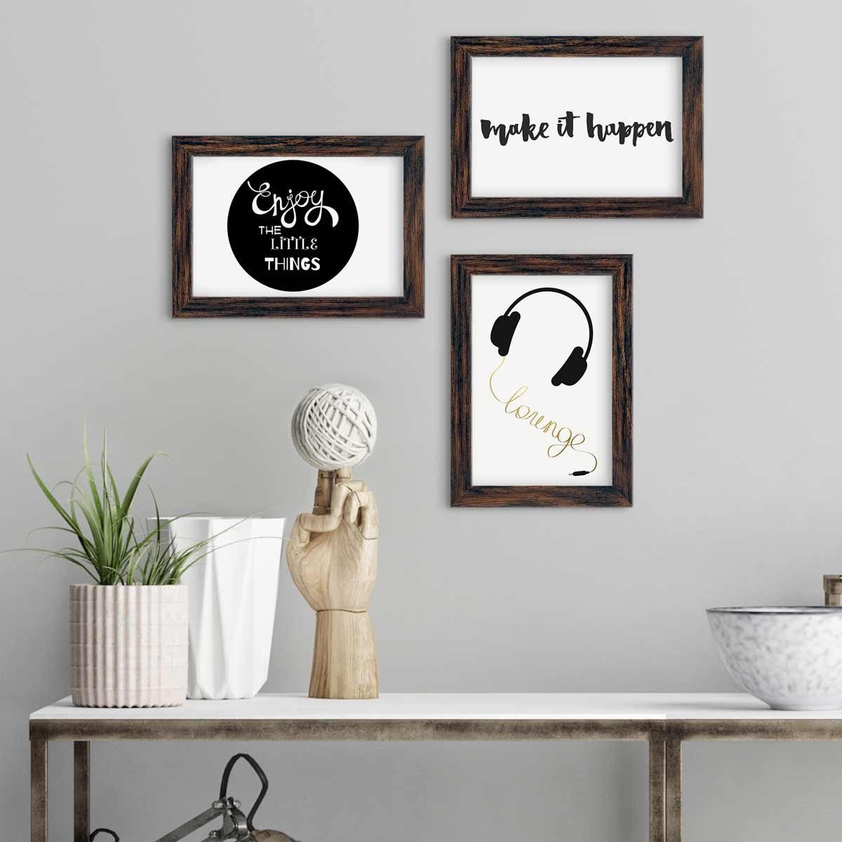 PHOTOLINI Bilderrahmen 3er Set, stabiles MDF-Holz, mit Acrylglas, extra Zub günstig online kaufen