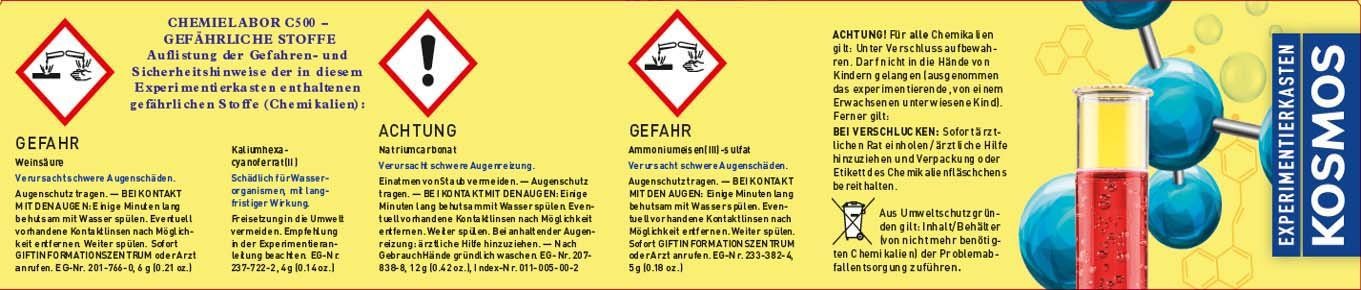 in Chemielabor Kosmos Germany C Made Experimentierkasten X, 500