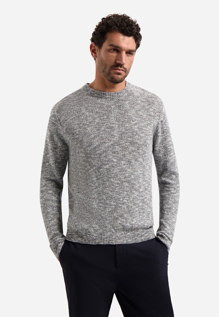 Strickpullover Pullover Crewneck Melange With Line