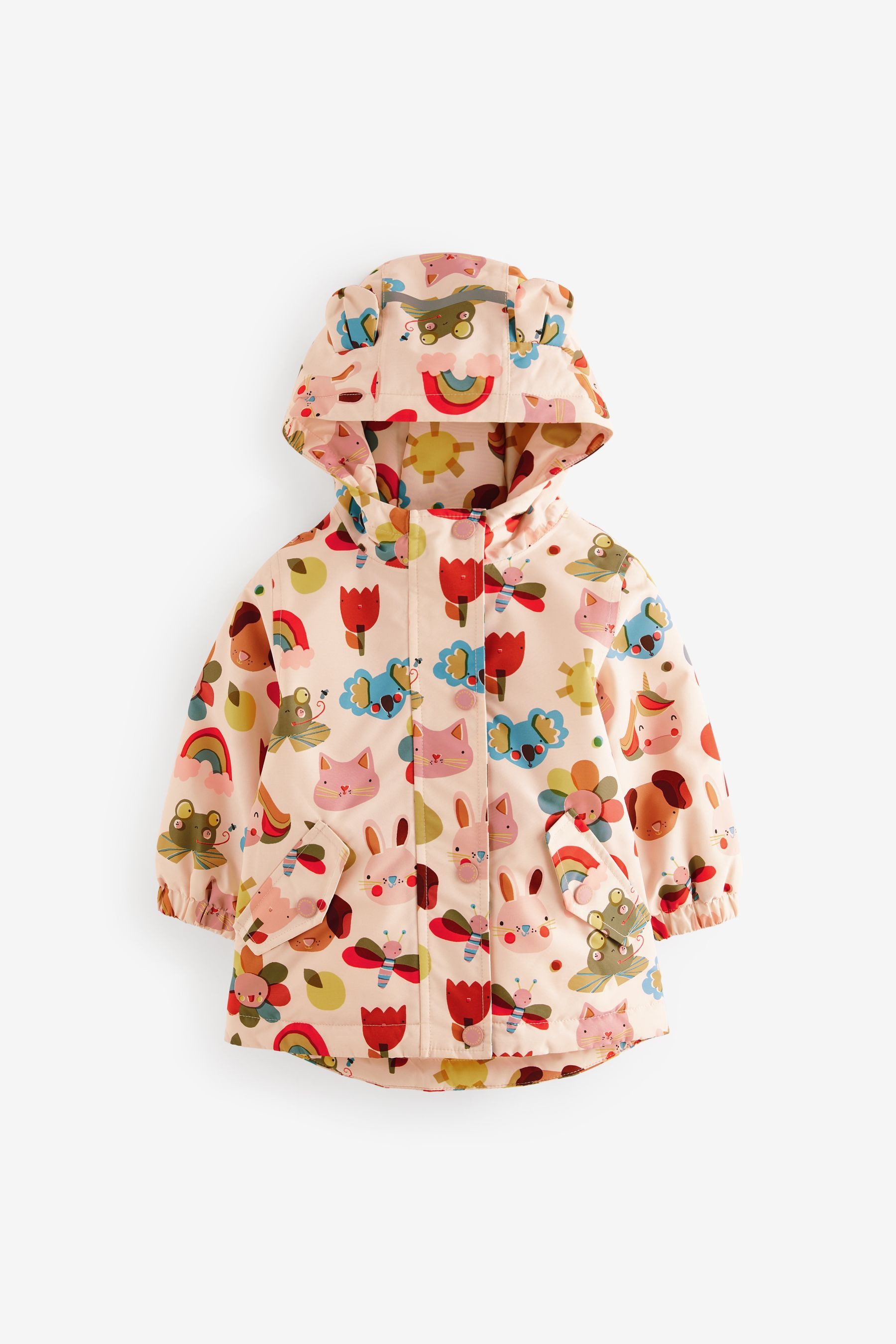 Regenjacke Wasserfester Mantel mit Farbblockoptik