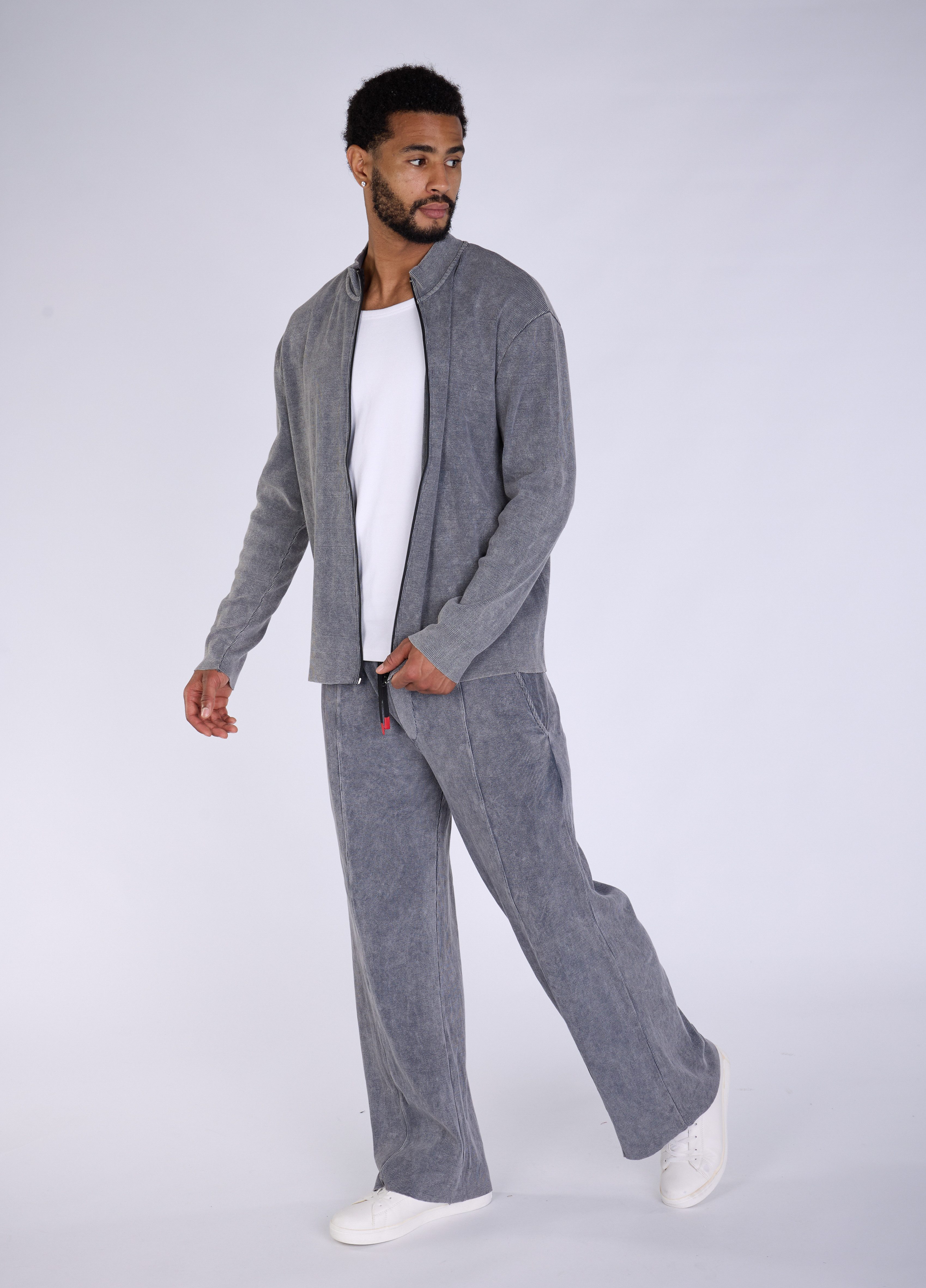 Denim Distriqt Trainingsanzug Herren Trainingsanzug mit Batik-Look Schwarz günstig online kaufen