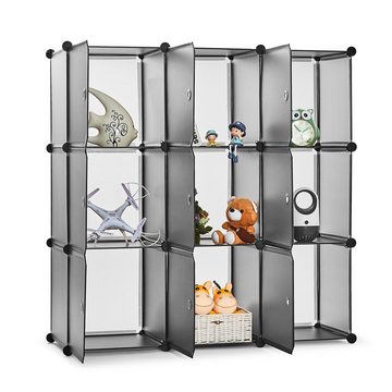 Mondeer Kleiderschrank Steckregal DIY Modular Schrank Regalsystem mit 2 Kleiderstange