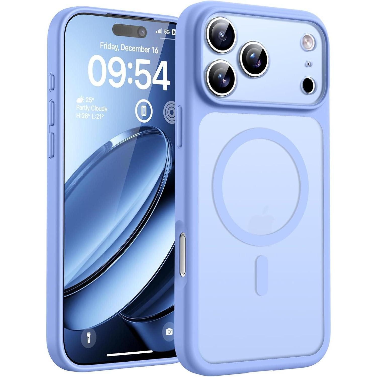 LuxusKollektion Handyhülle iPhone 17 Pro Hülle MagSafe Kameraschutz Hellblau