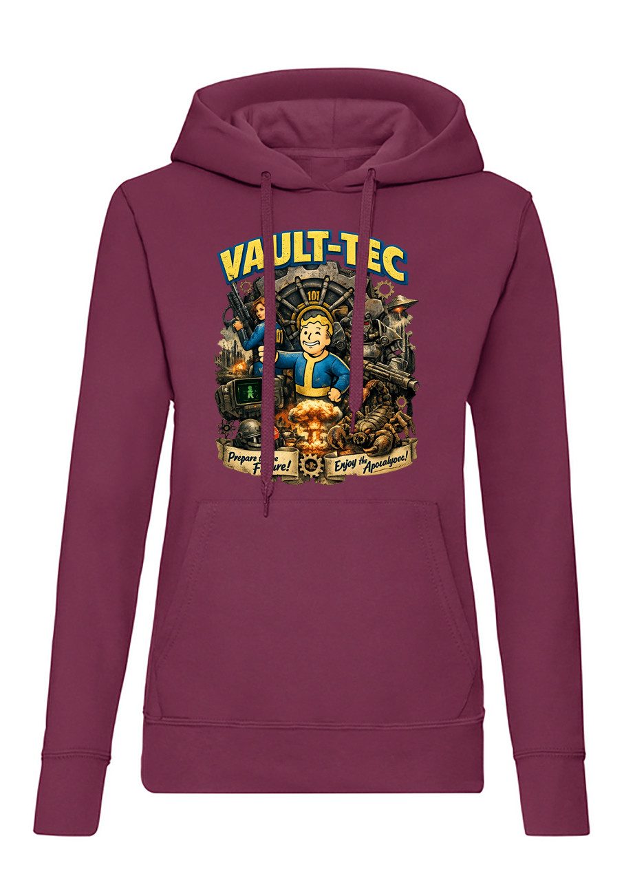 Hoodie Damen Hoodie VaultTec Game Print Kapuzenpullover Streetwear