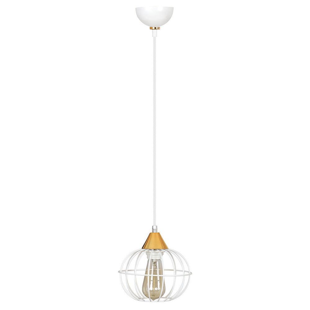 famlights Pendelleuchte Pendelleuchte Mirko aus Metall in Weiß 1xE27 max.60W ohne Leuchtmittel
