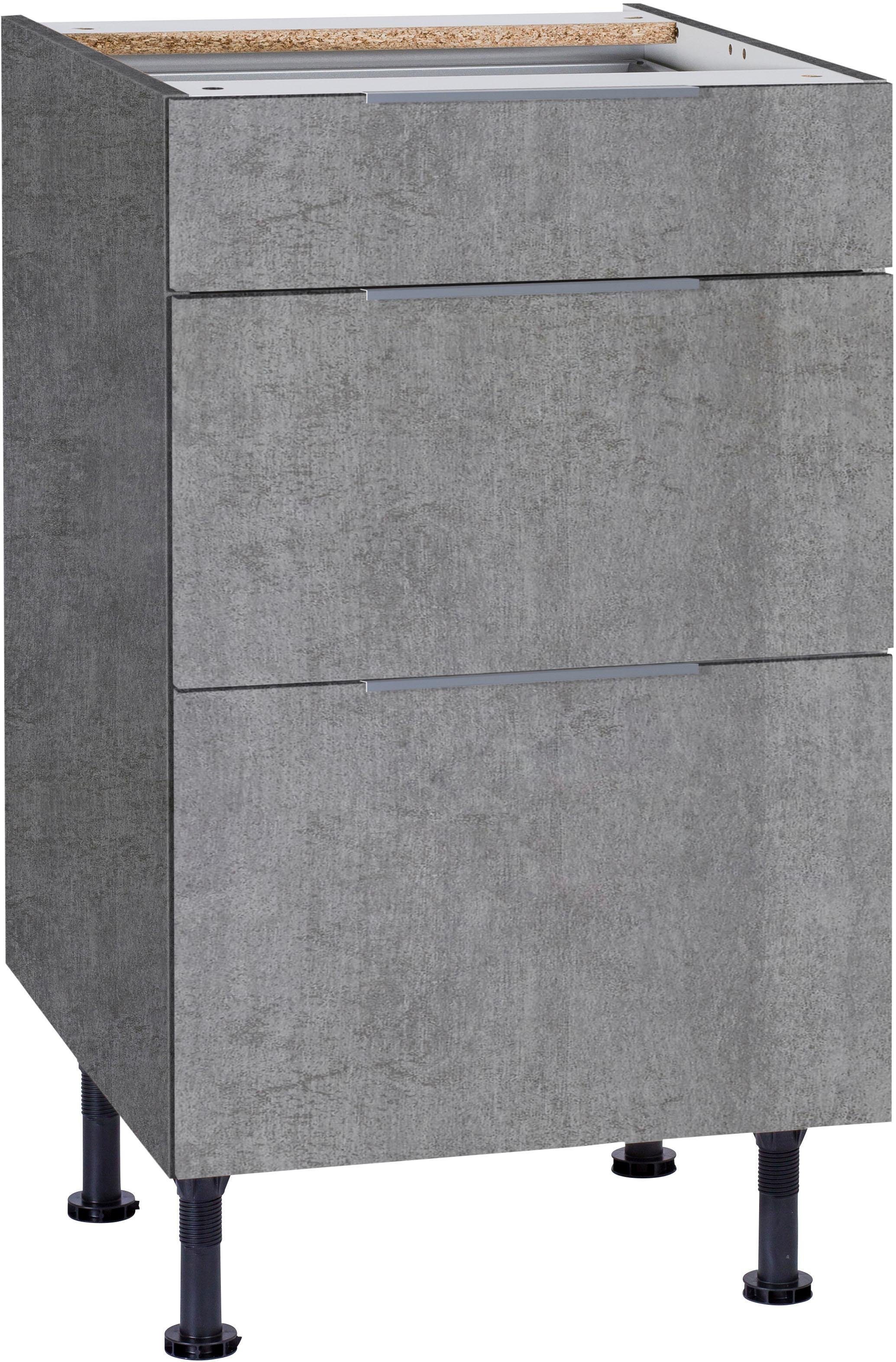 OPTIFIT Unterschrank Tara mit Vollauszug Soft-Close-Funktion, betonfarben Breite betonfarben cm 50 und 