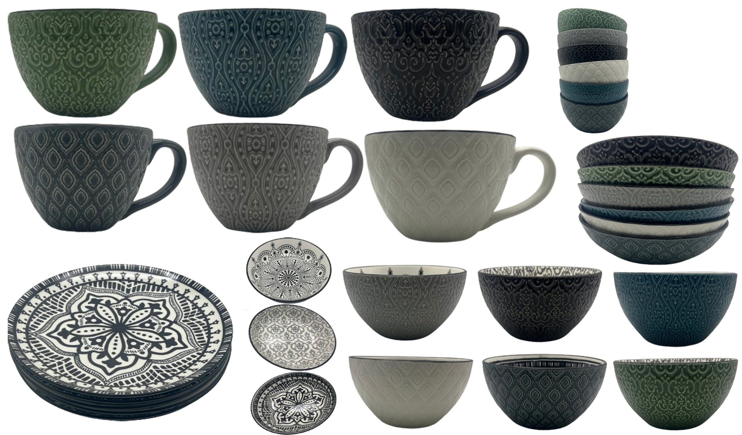 Riyashop Haushaltshobel 6er Set Suppentasse Geschirrserie INFINITY Keramik günstig online kaufen