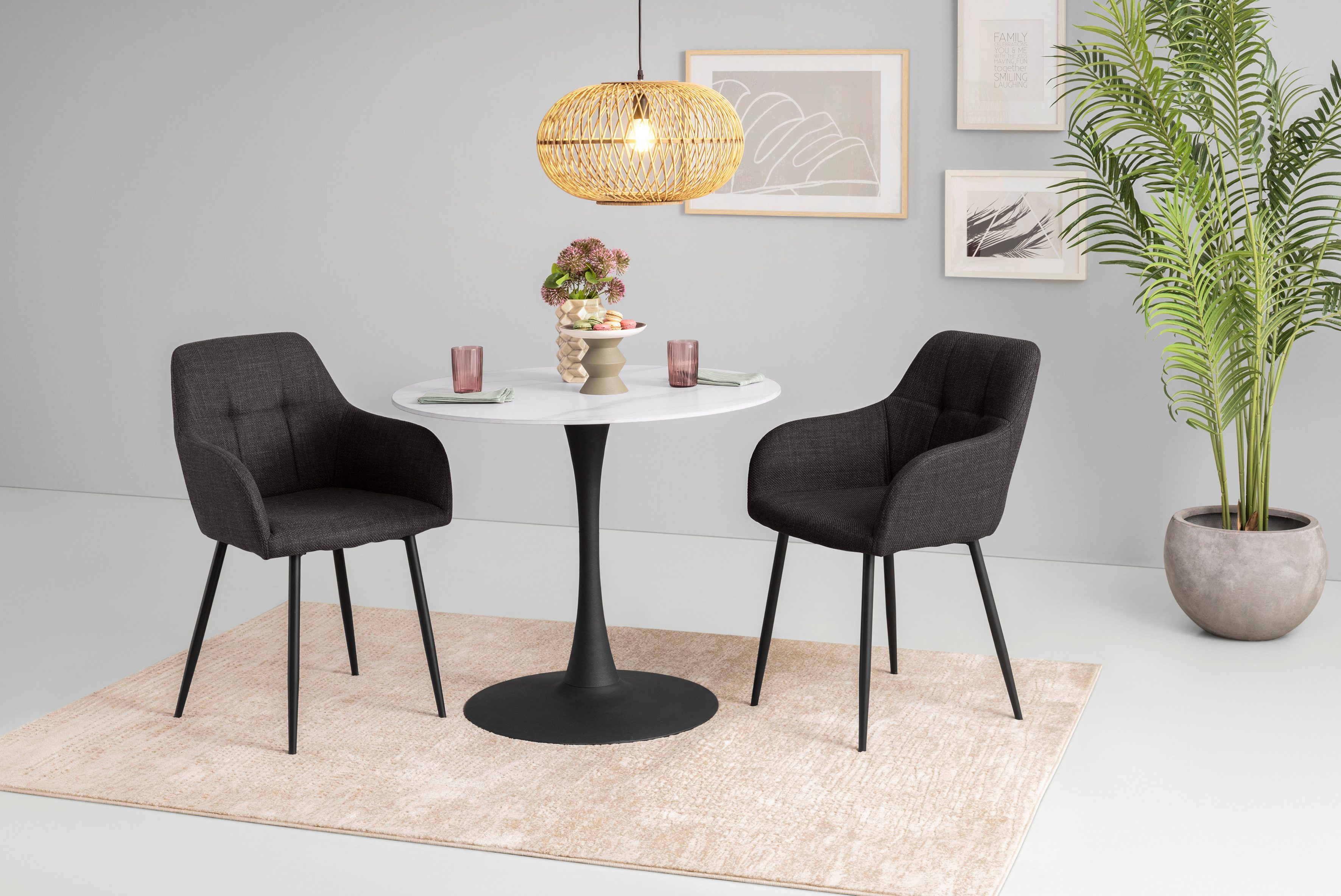 HELA Esszimmerstuhl HANNA (Set, 2 St), Schalenstuhl, Armlehnen Stuhl, Bezug günstig online kaufen